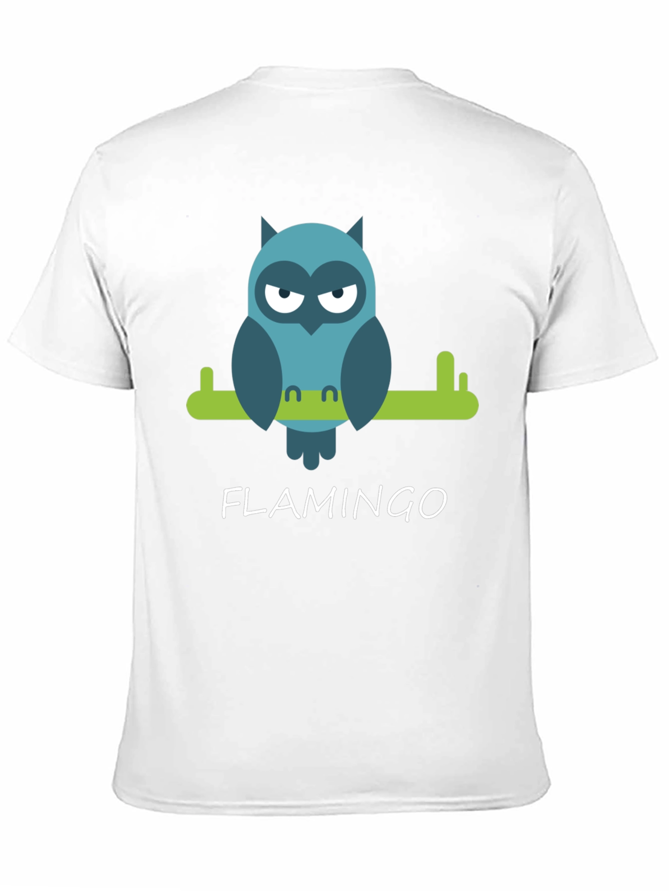 Cool Owl Graphic Tee - Flamingo Funny Design
