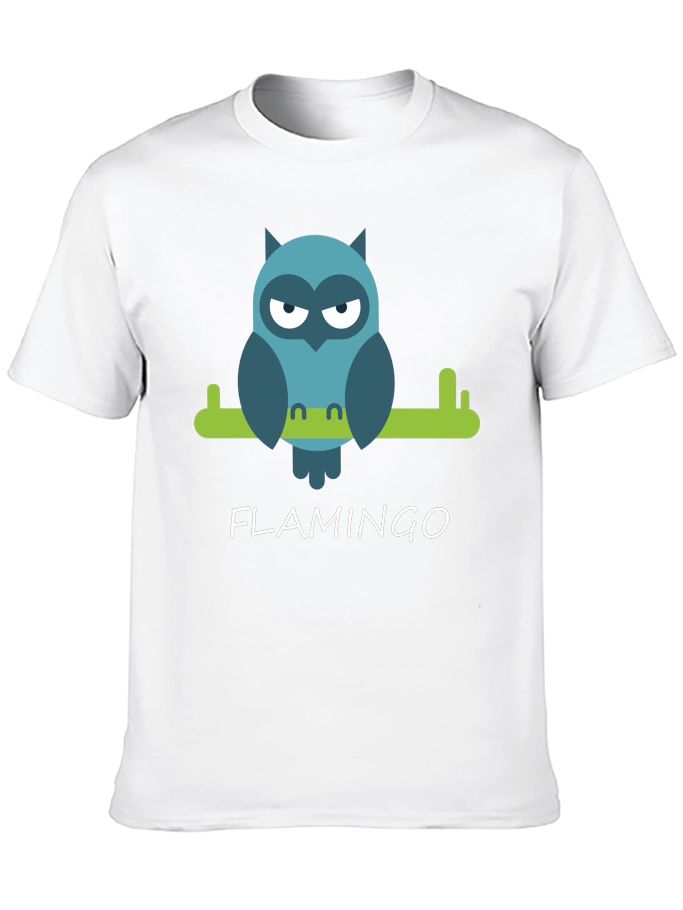 Cool Owl Graphic Tee - Flamingo Funny Design