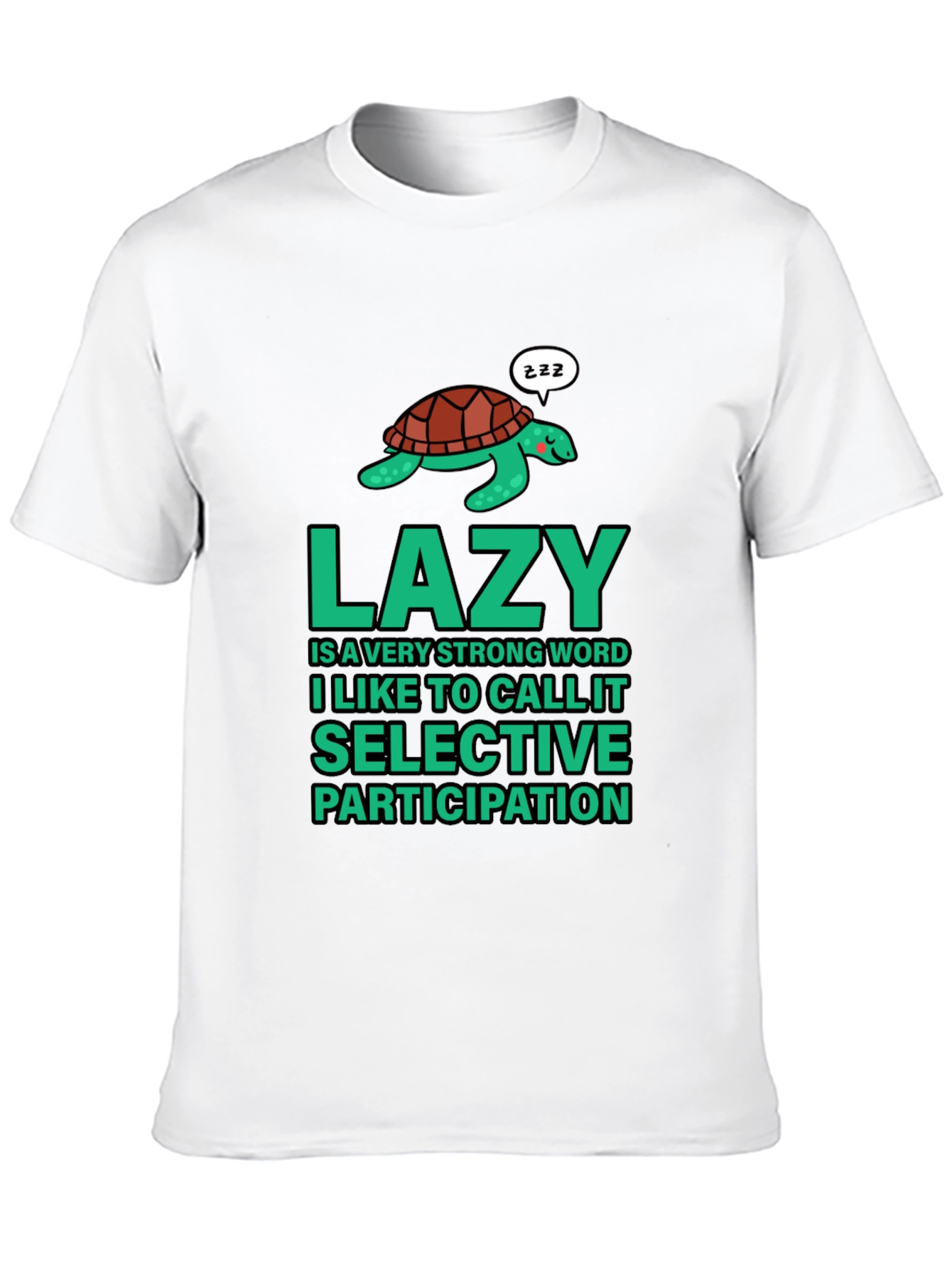 Lazy Turtle Graphic T-Shirt - Mens Black Cotton Tee