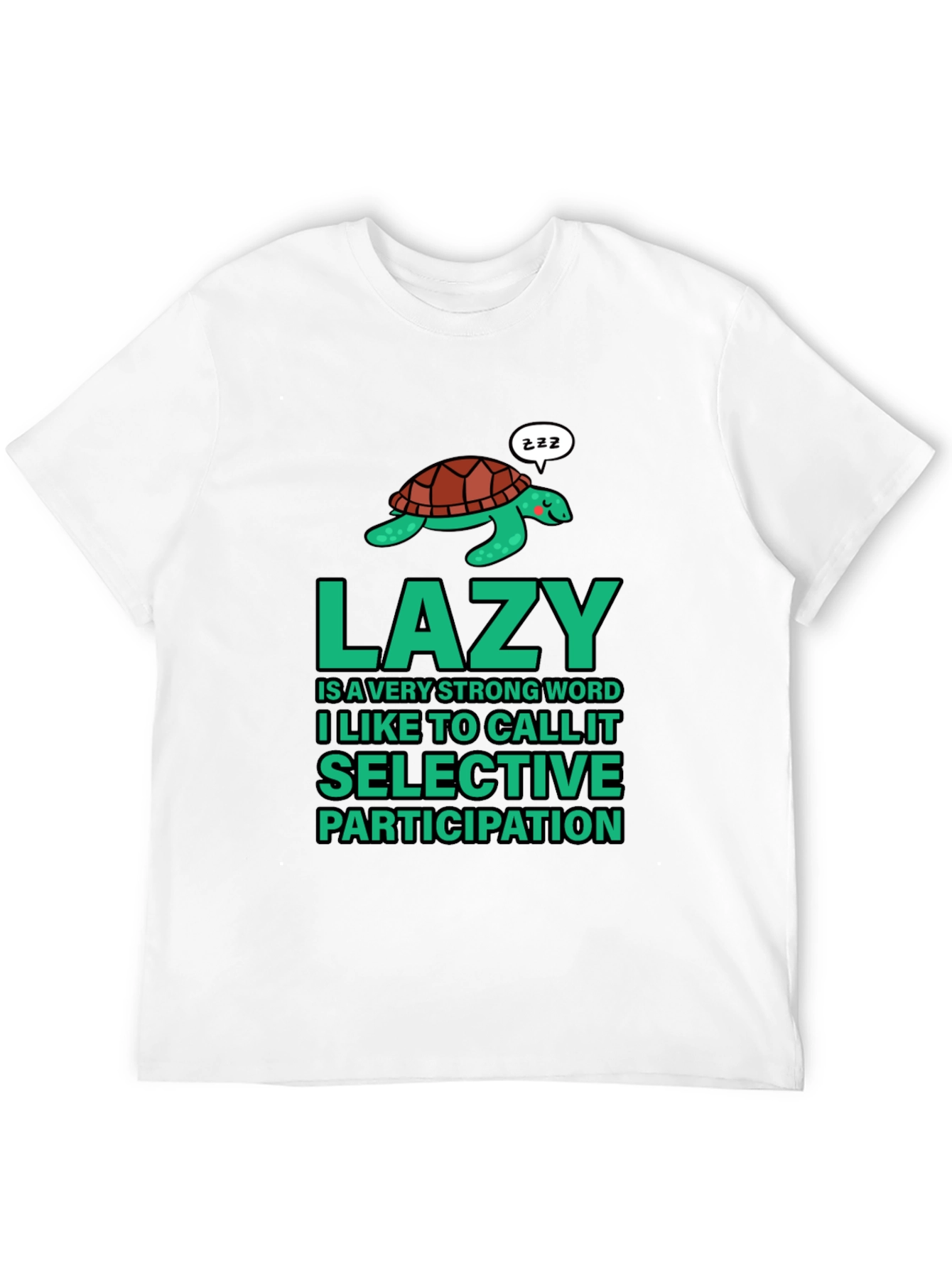 Lazy Turtle Graphic T-Shirt - Mens Black Cotton Tee