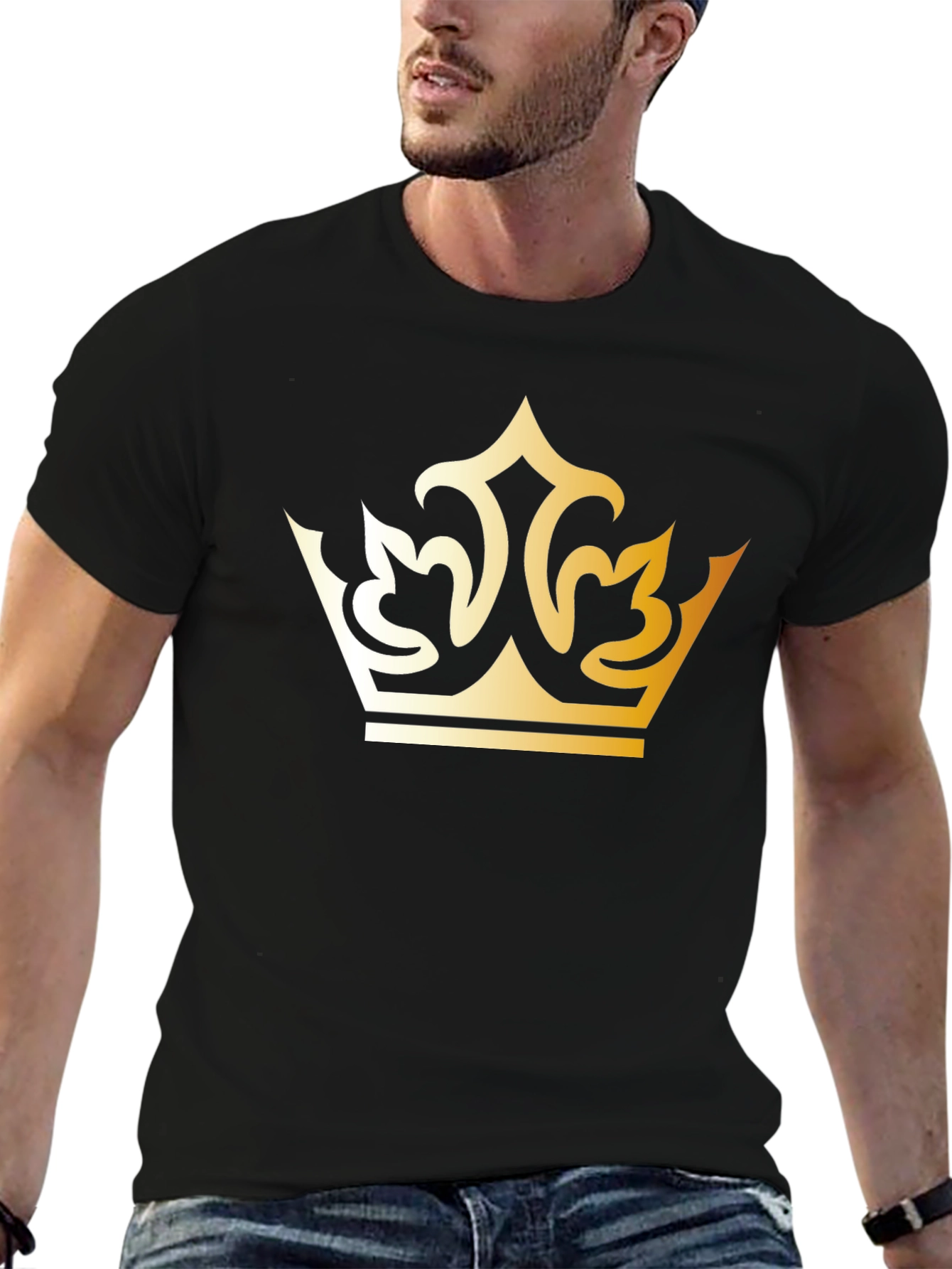 Gold Crown Graphic Black T-Shirt