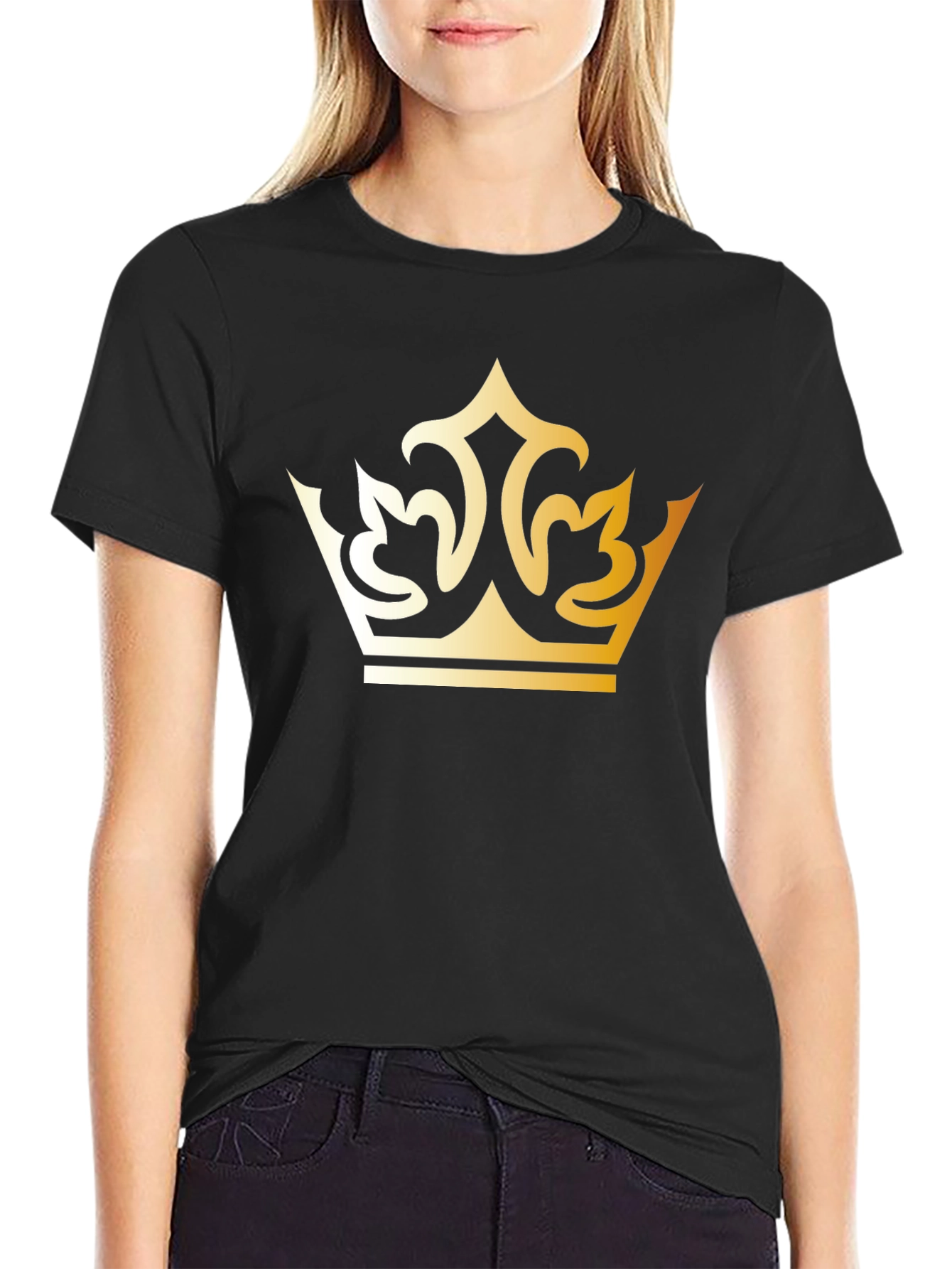 Gold Crown Graphic Black T-Shirt