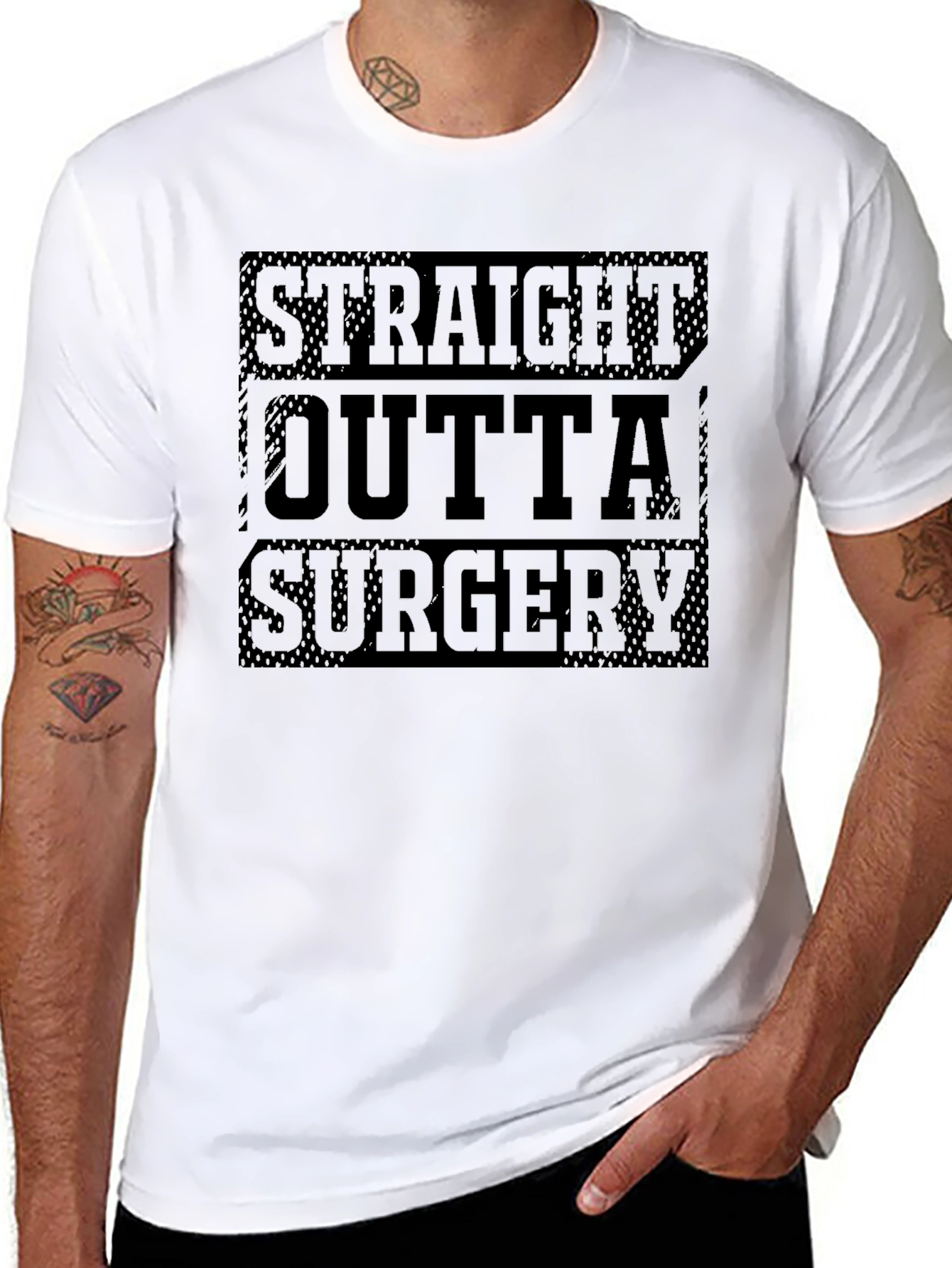 Straight Outta Surgery Black Graphic Tee