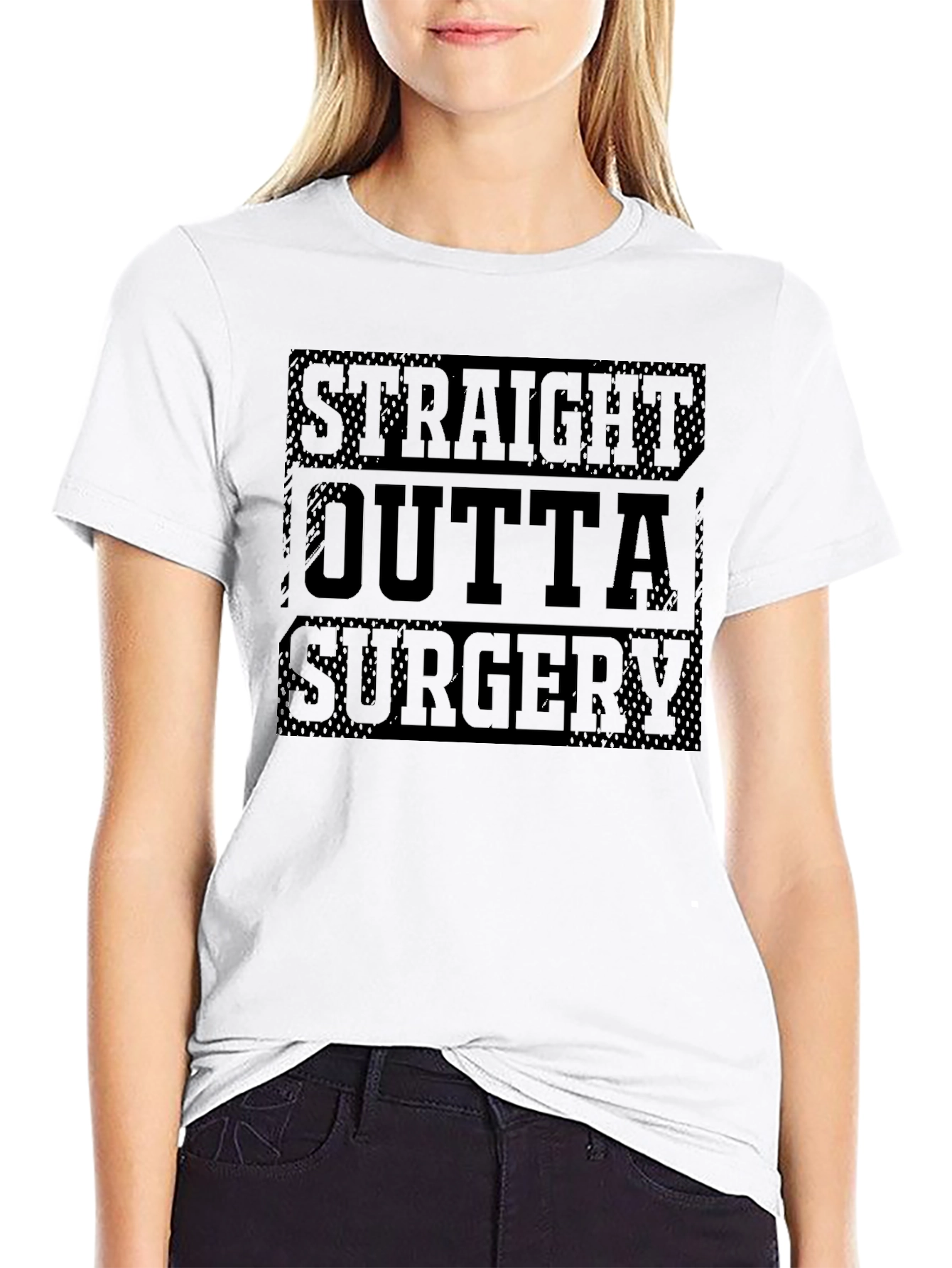 Straight Outta Surgery Black Graphic Tee