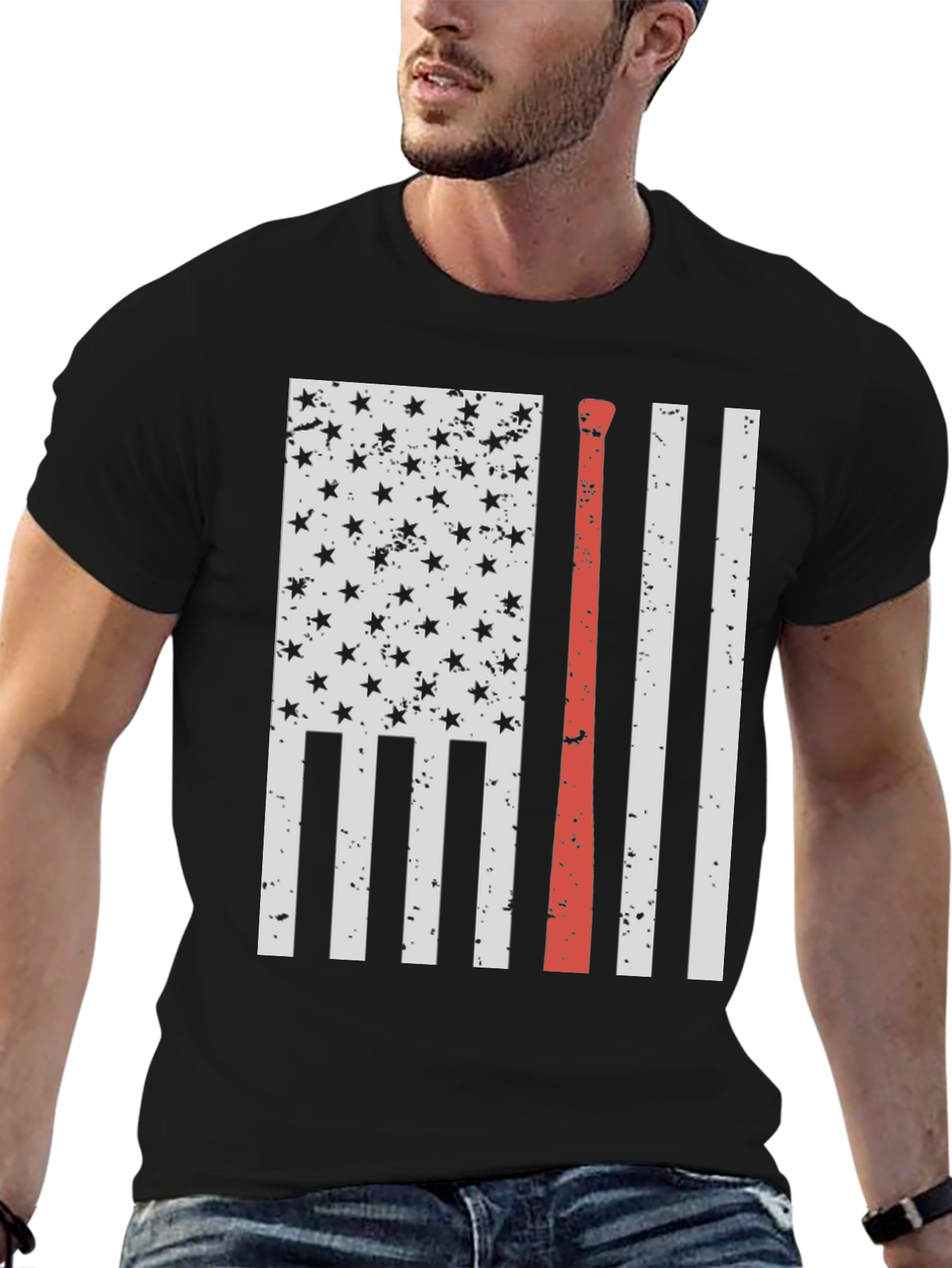 USA Flag Baseball T-Shirt
