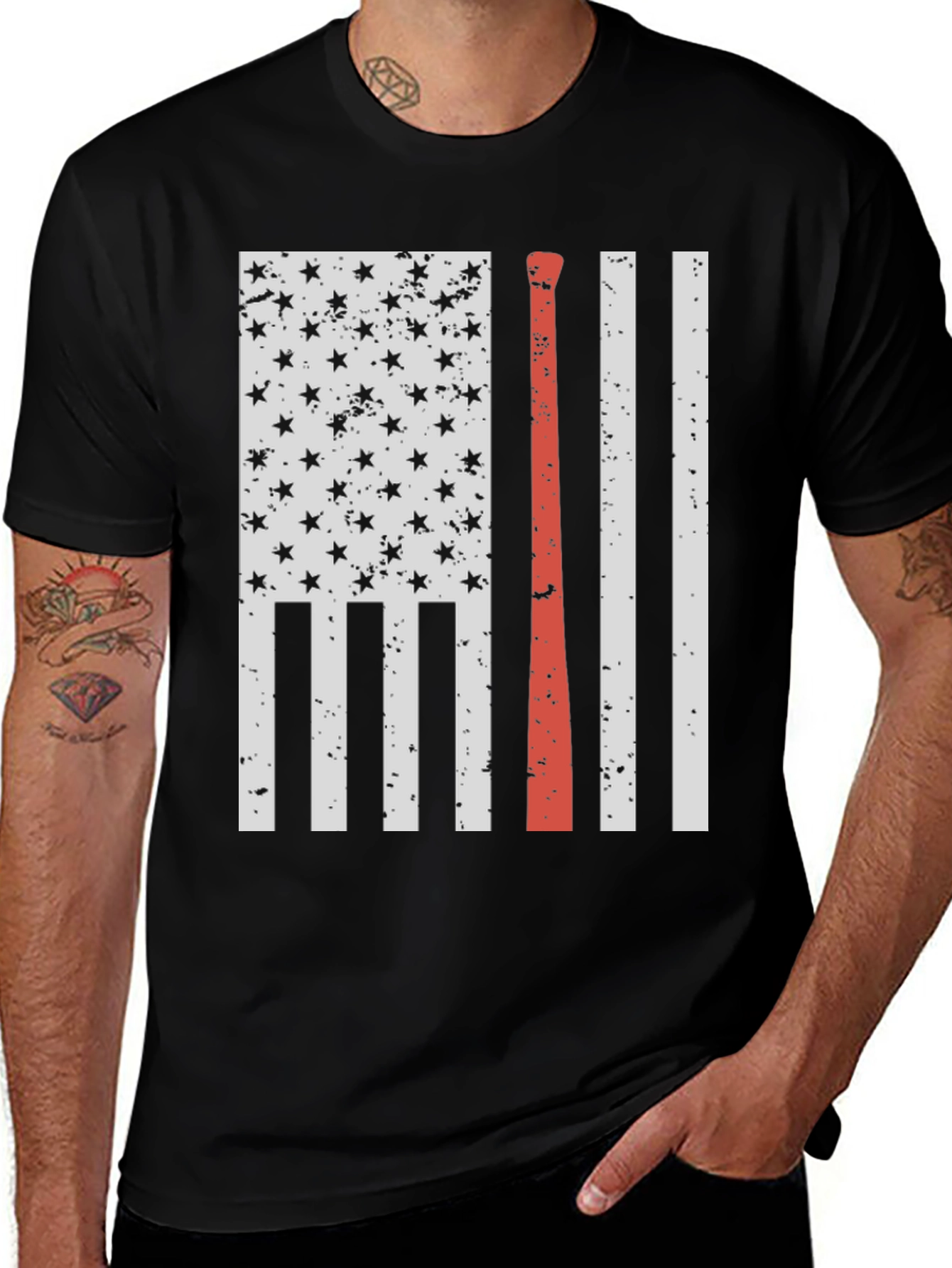 USA Flag Baseball T-Shirt