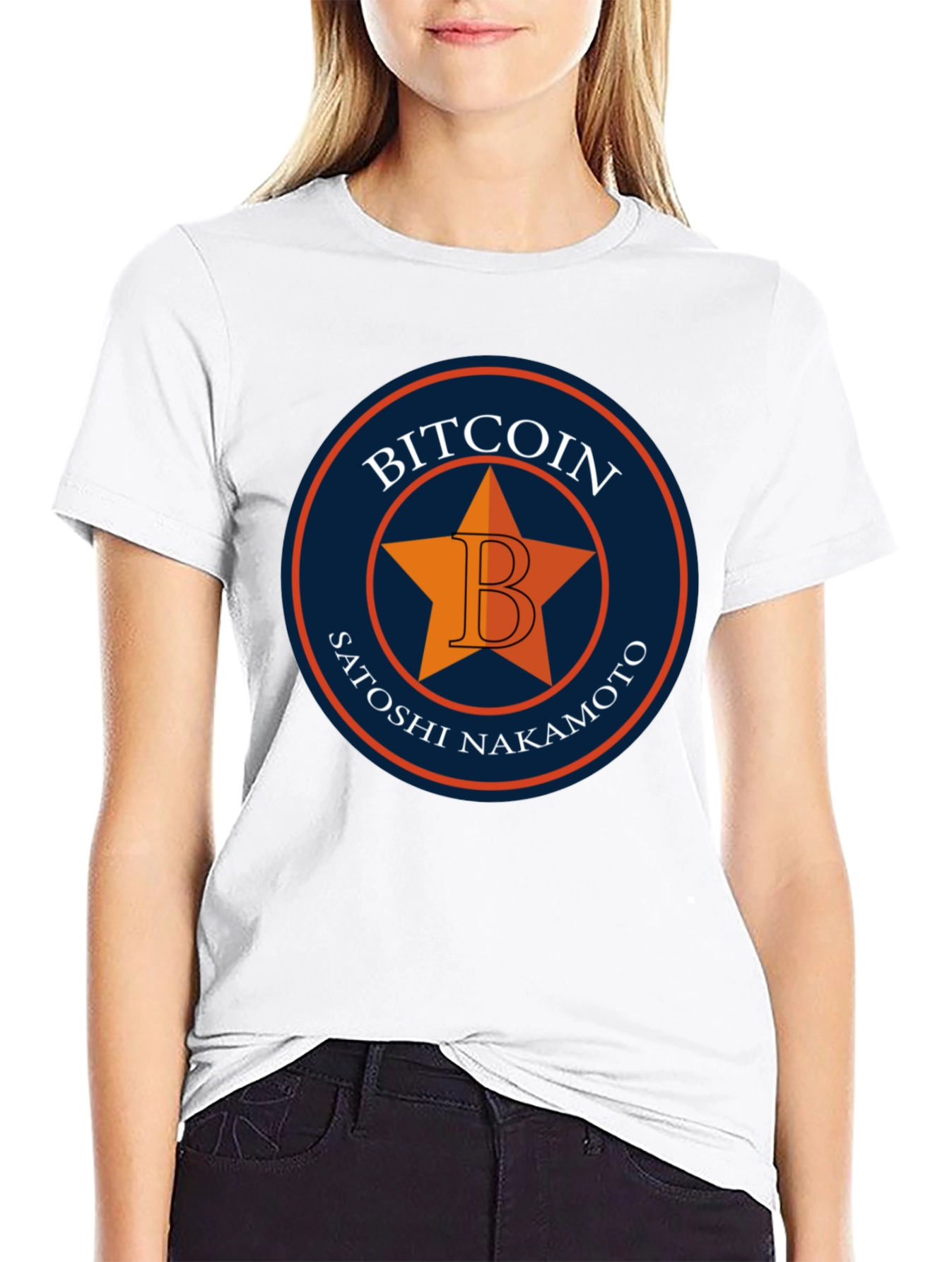 Bitcoin Satoshi Nakamoto Star Graphic T-Shirt