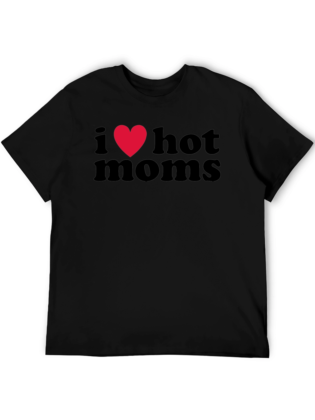 I Heart Hot Moms Black Graphic T-Shirt