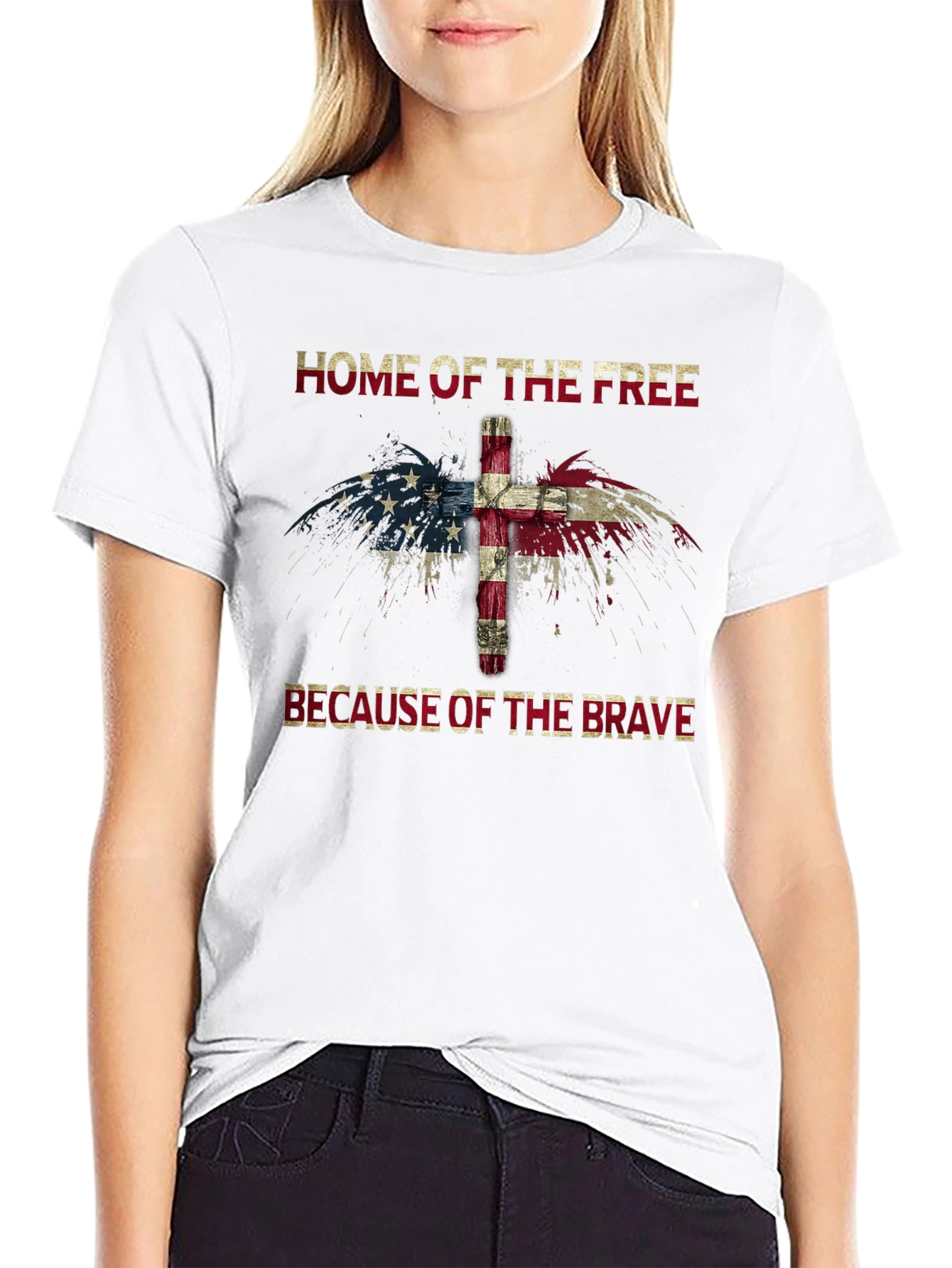 Home of the Free Christian USA Flag T-Shirt