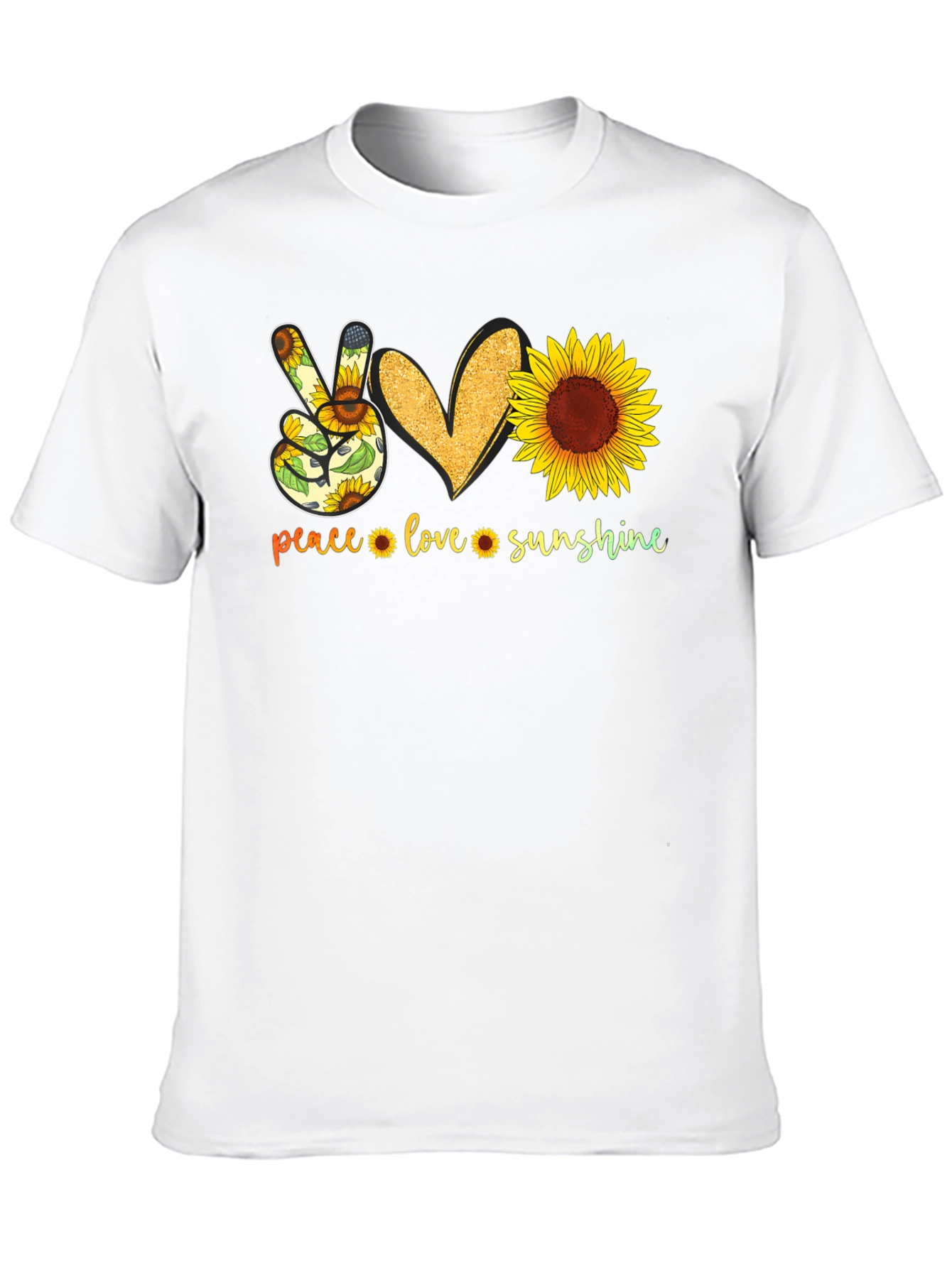 Peace Love Sunshine Sunflower Graphic Tee