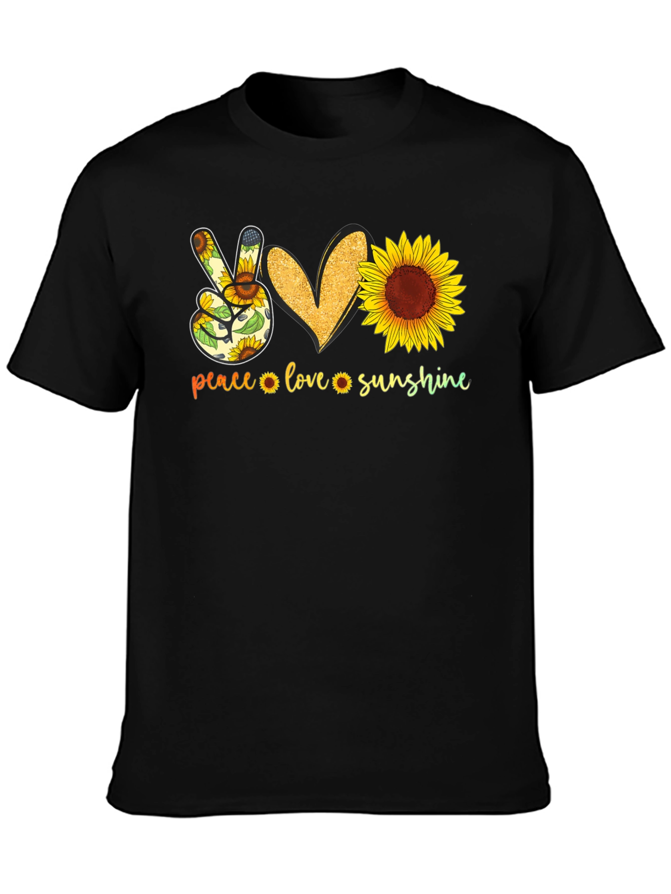 Peace Love Sunshine Sunflower Graphic Tee