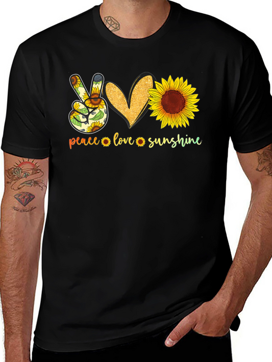 Peace Love Sunshine Sunflower Graphic Tee