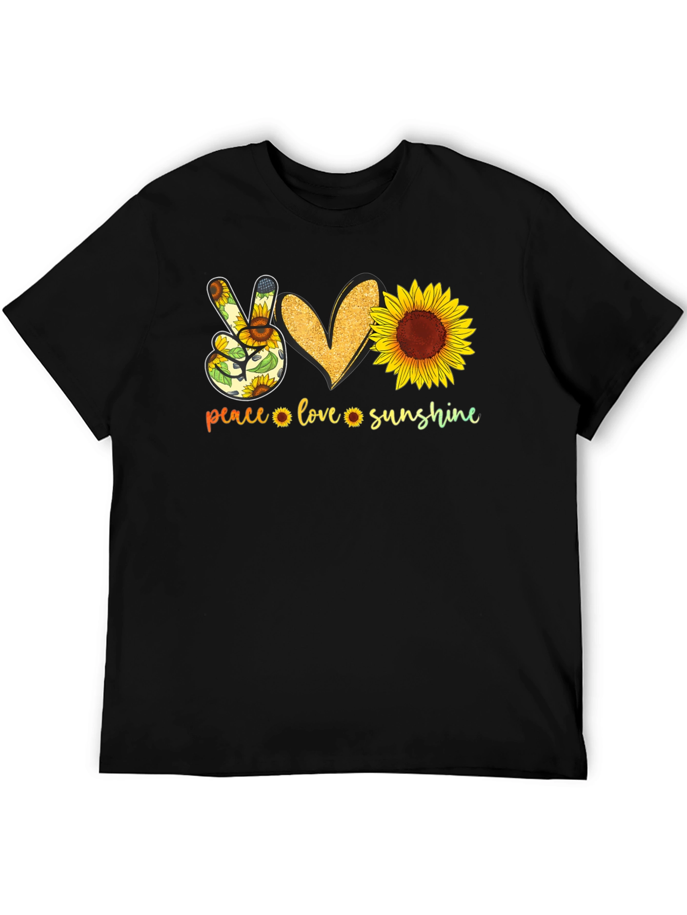 Peace Love Sunshine Sunflower Graphic Tee