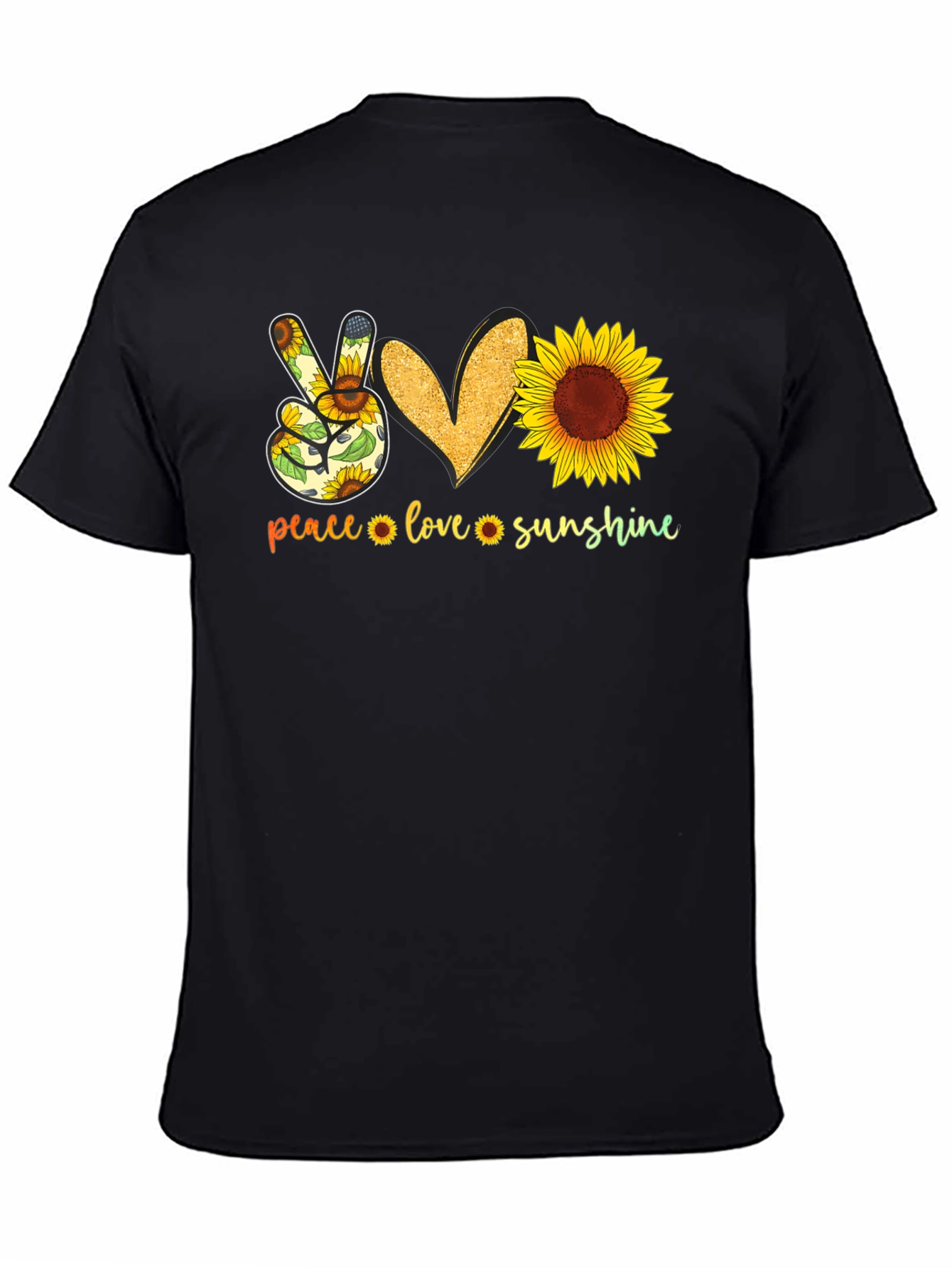 Peace Love Sunshine Sunflower Graphic Tee