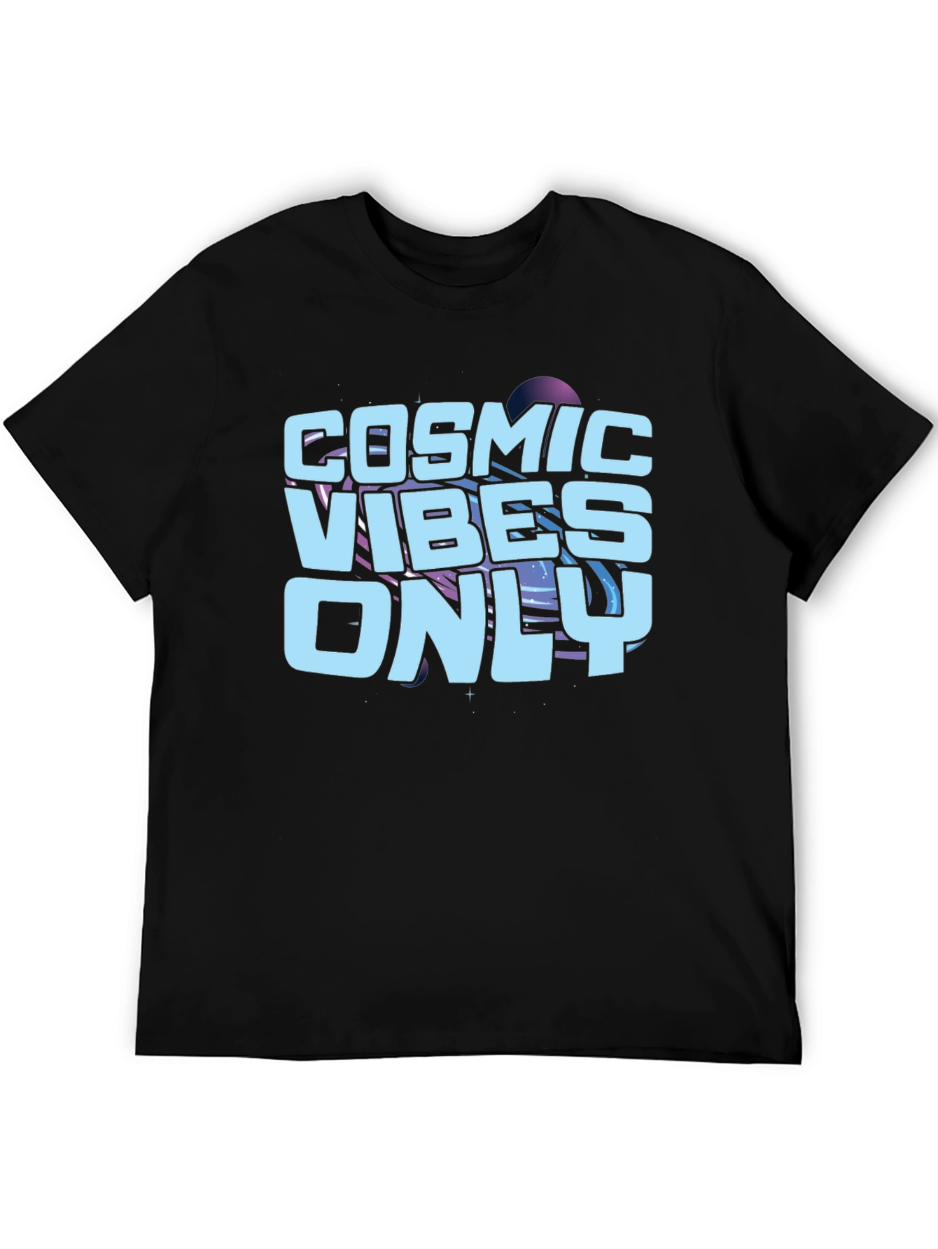 Cosmic Vibes Only Black Graphic Tee