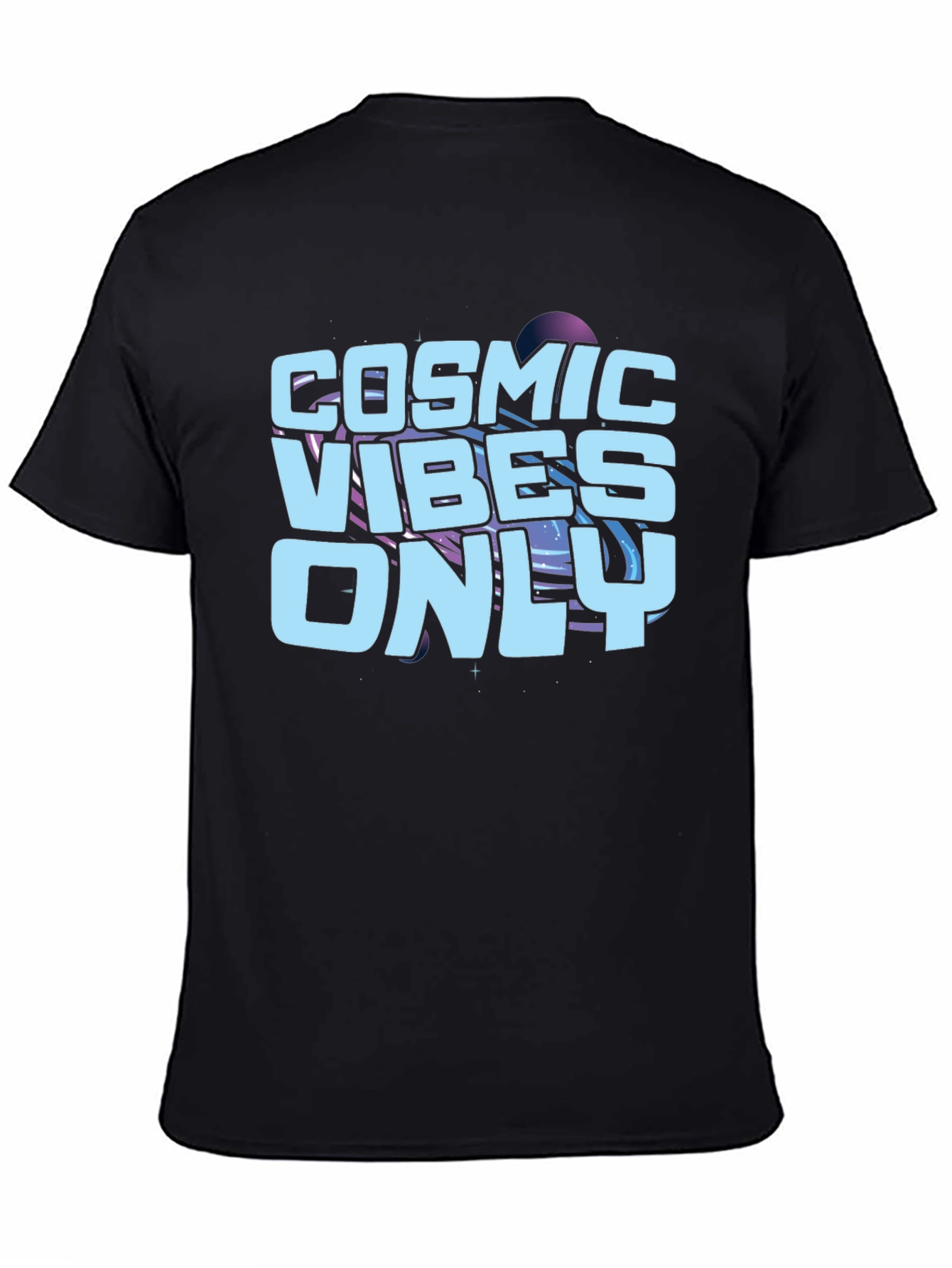 Cosmic Vibes Only Black Graphic Tee