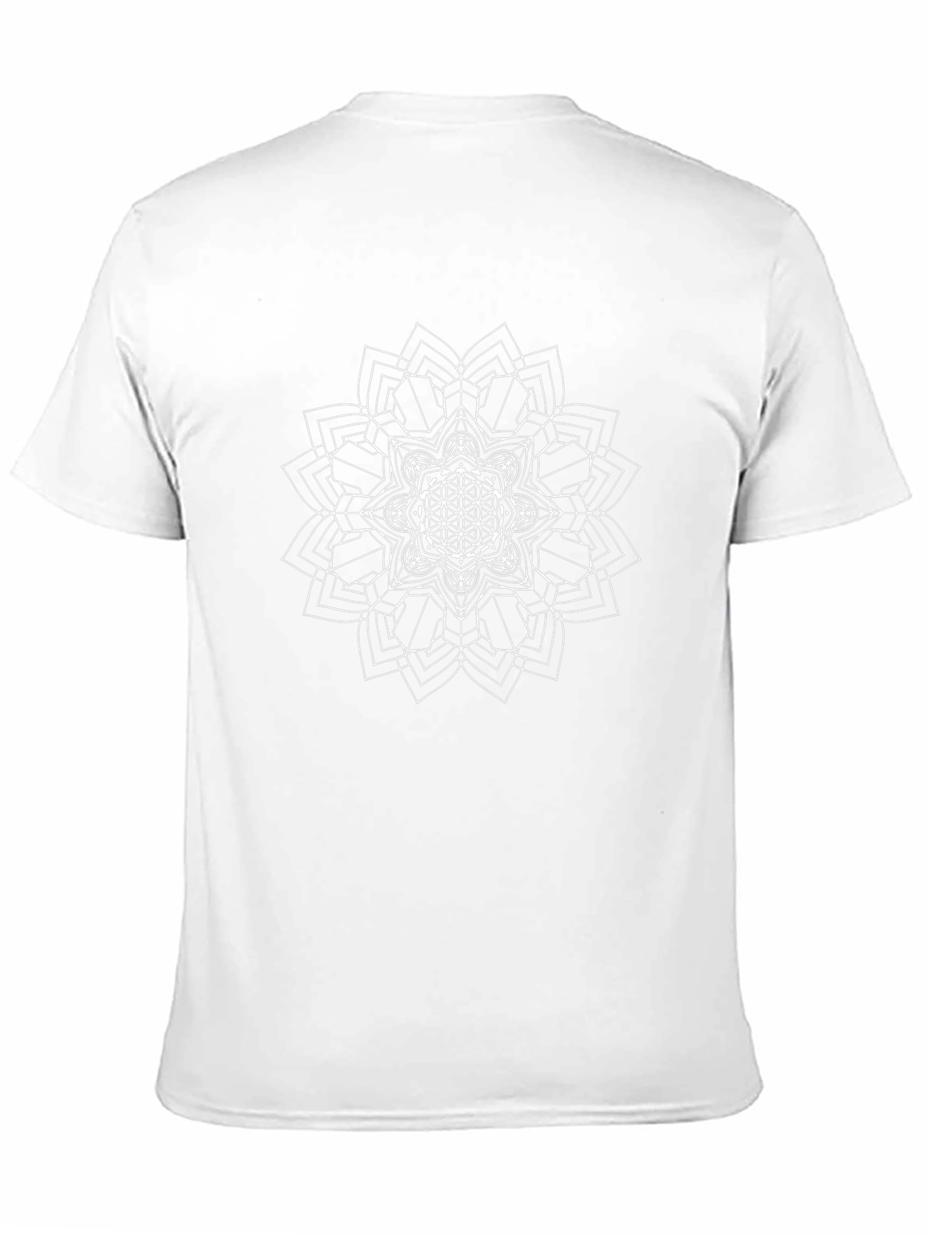 Geometric Mandala Graphic Tee - Black Cotton Blend