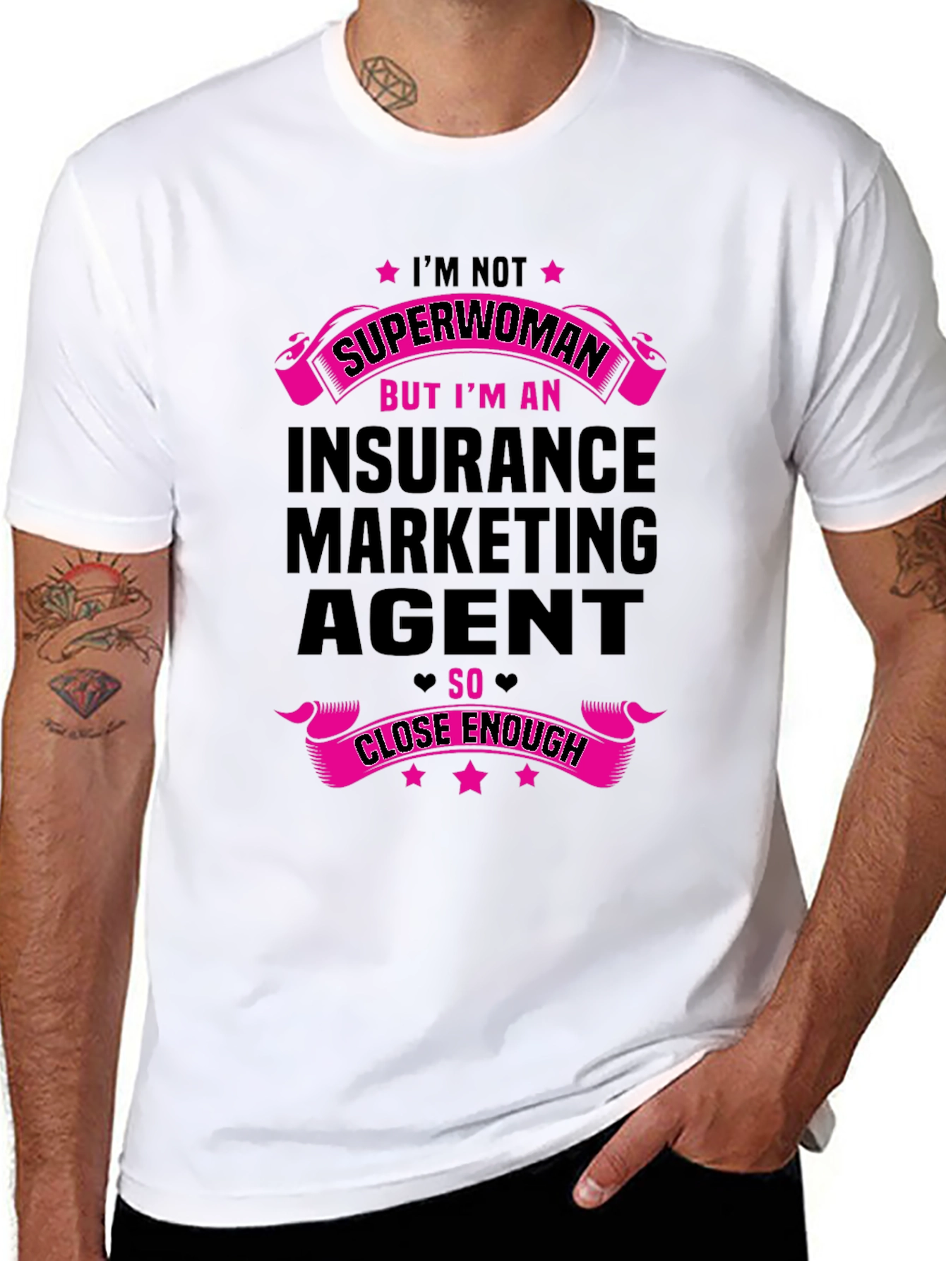 Insurance Agent Superwoman Graphic Tee - Black