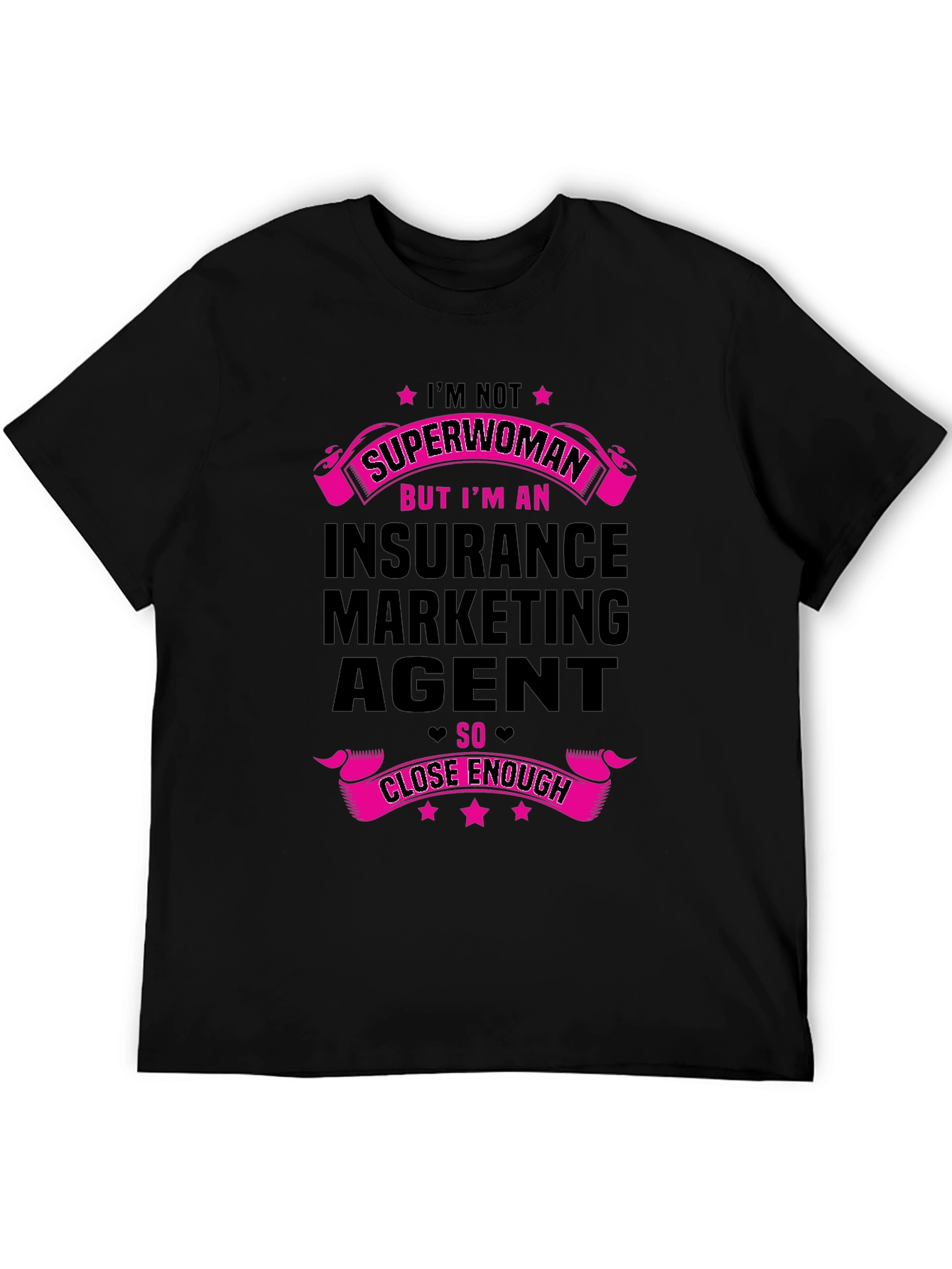 Insurance Agent Superwoman Graphic Tee - Black