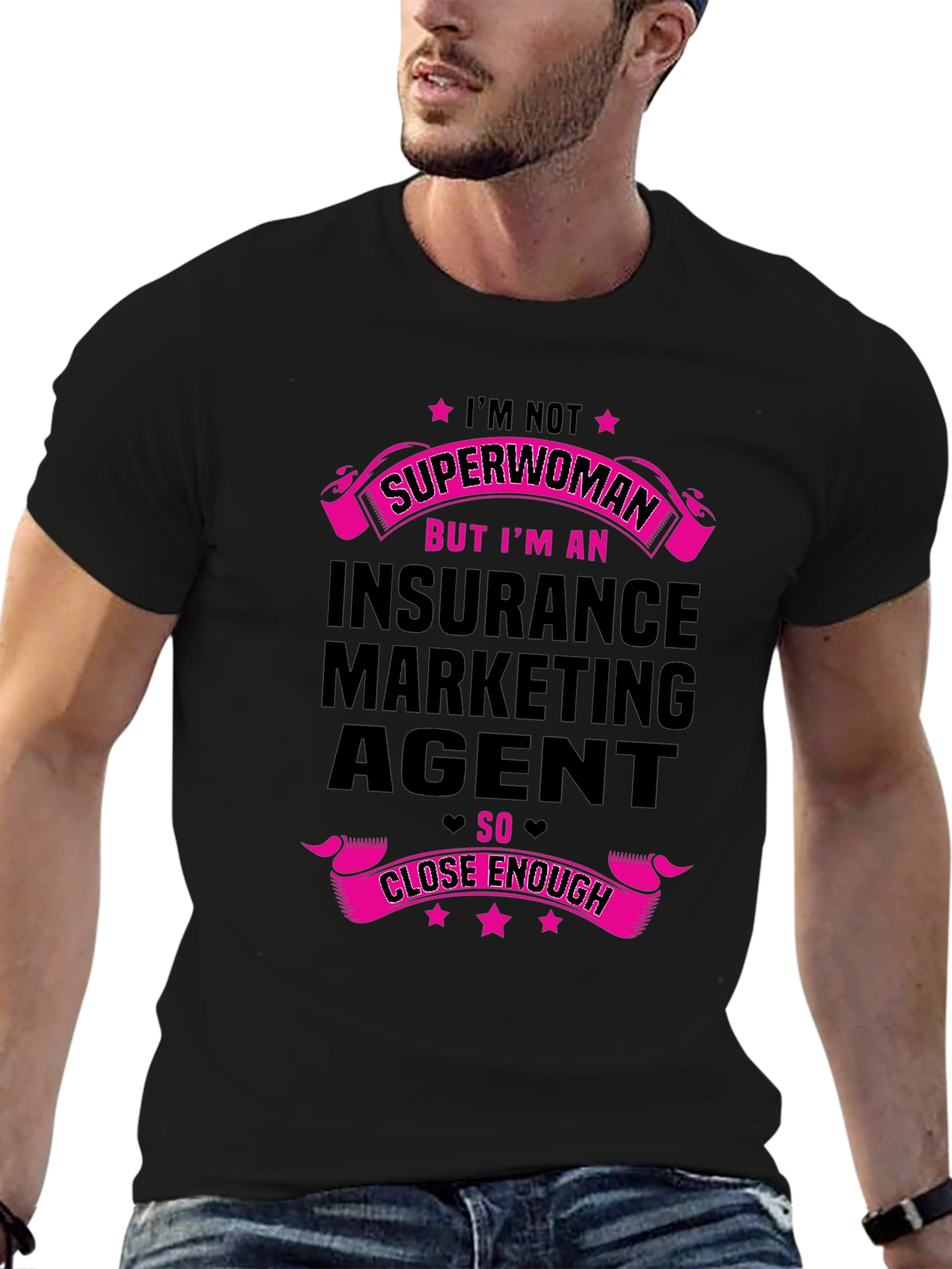 Insurance Agent Superwoman Graphic Tee - Black