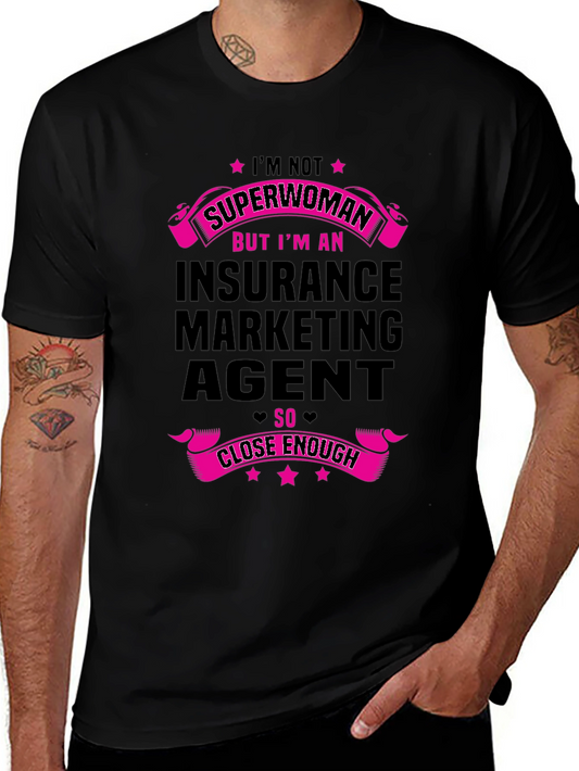 Insurance Agent Superwoman Graphic Tee - Black