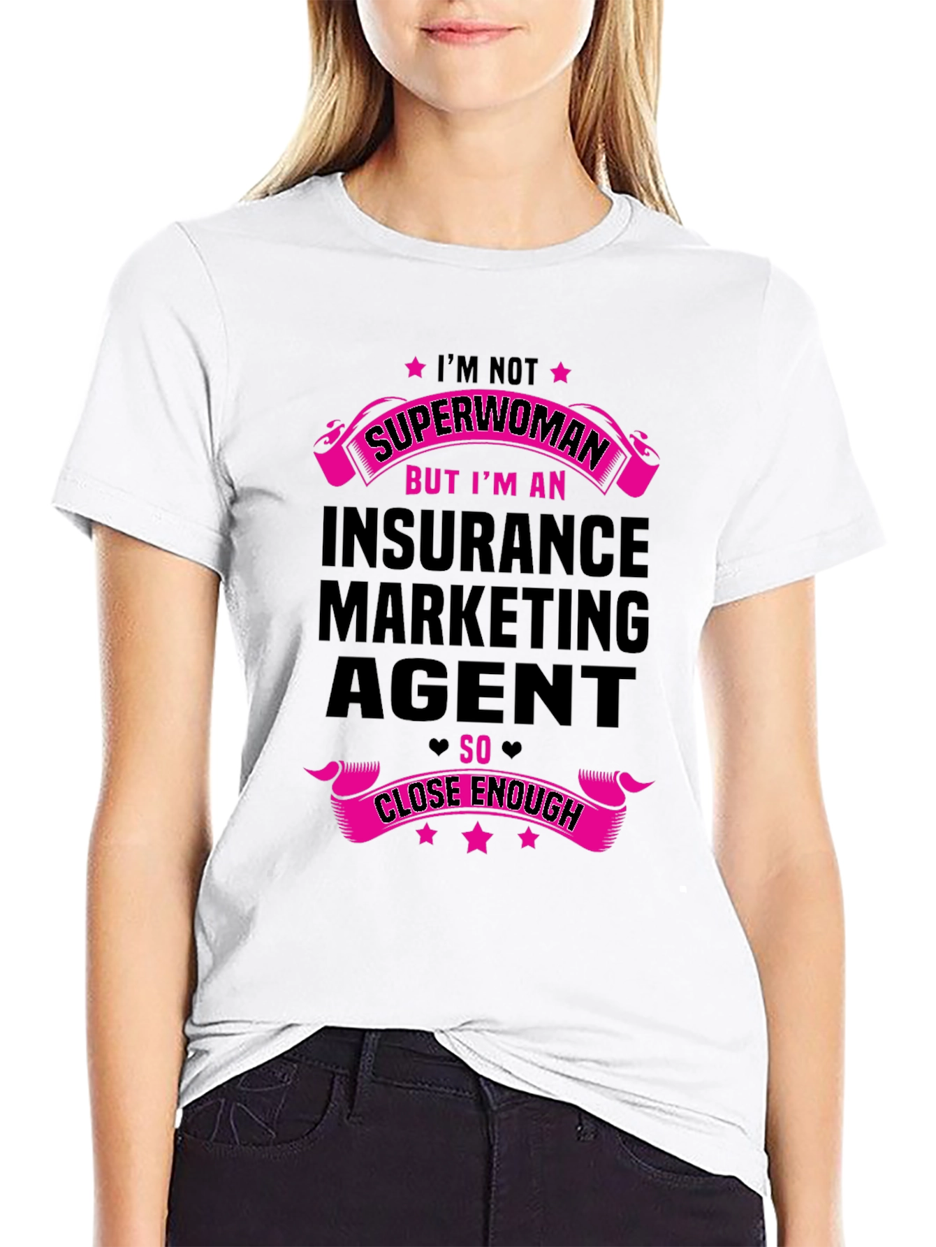 Insurance Agent Superwoman Graphic Tee - Black