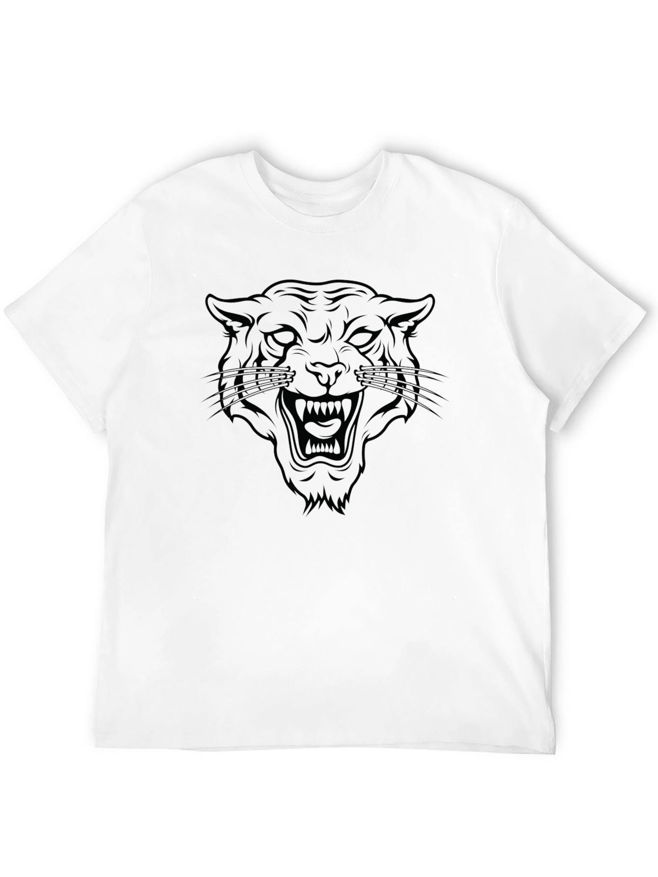 Black T-Shirt with Panther Graphic