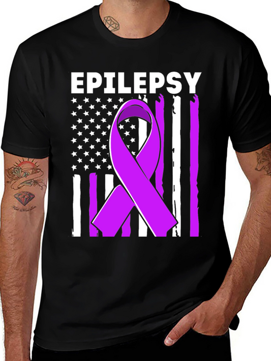 Epilepsy Awareness Ribbon USA Flag T-Shirt