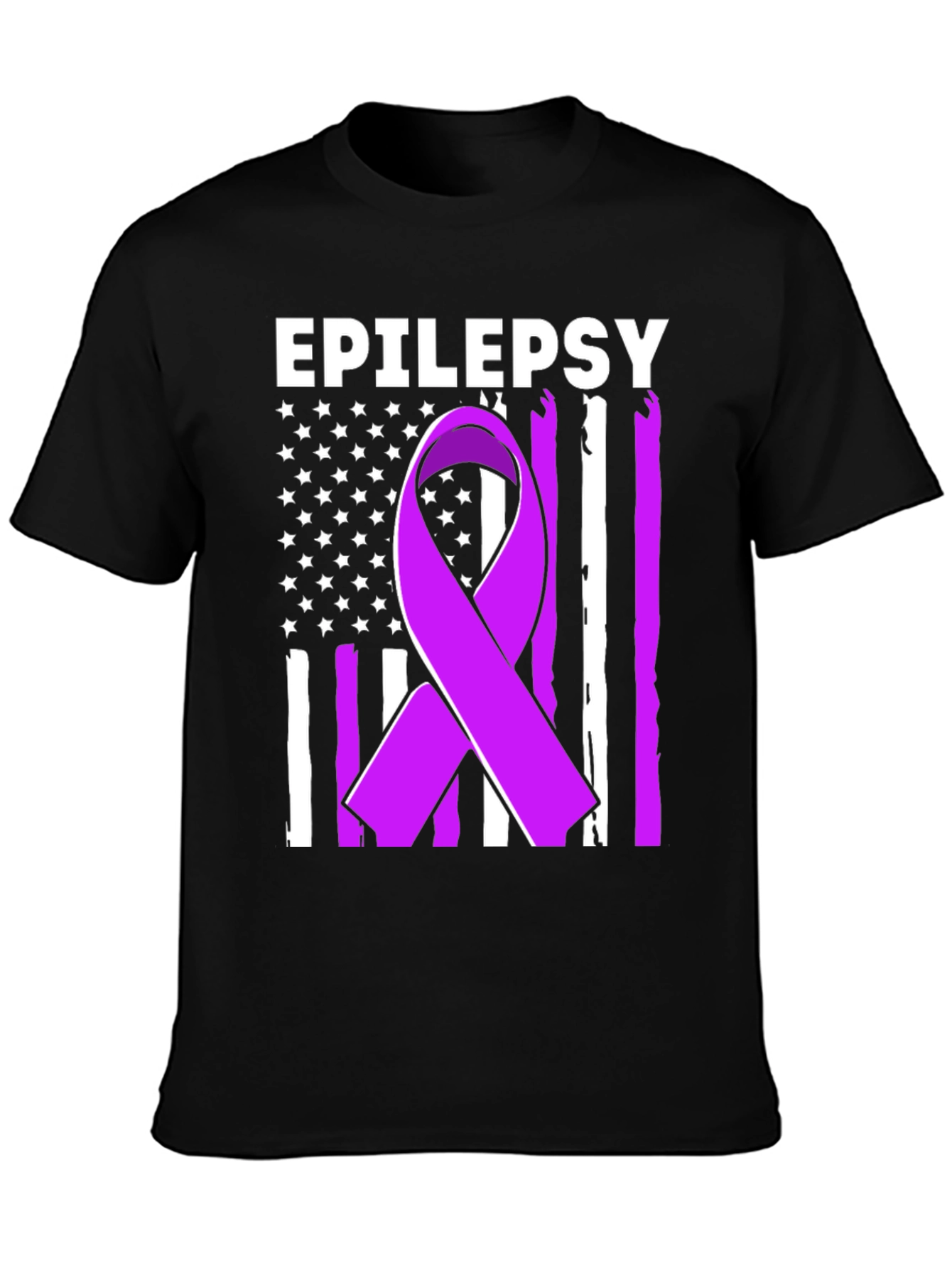 Epilepsy Awareness Ribbon USA Flag T-Shirt