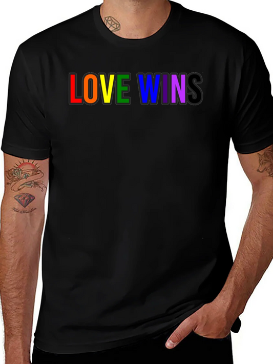 Love Wins Rainbow Pride T-Shirt - Black