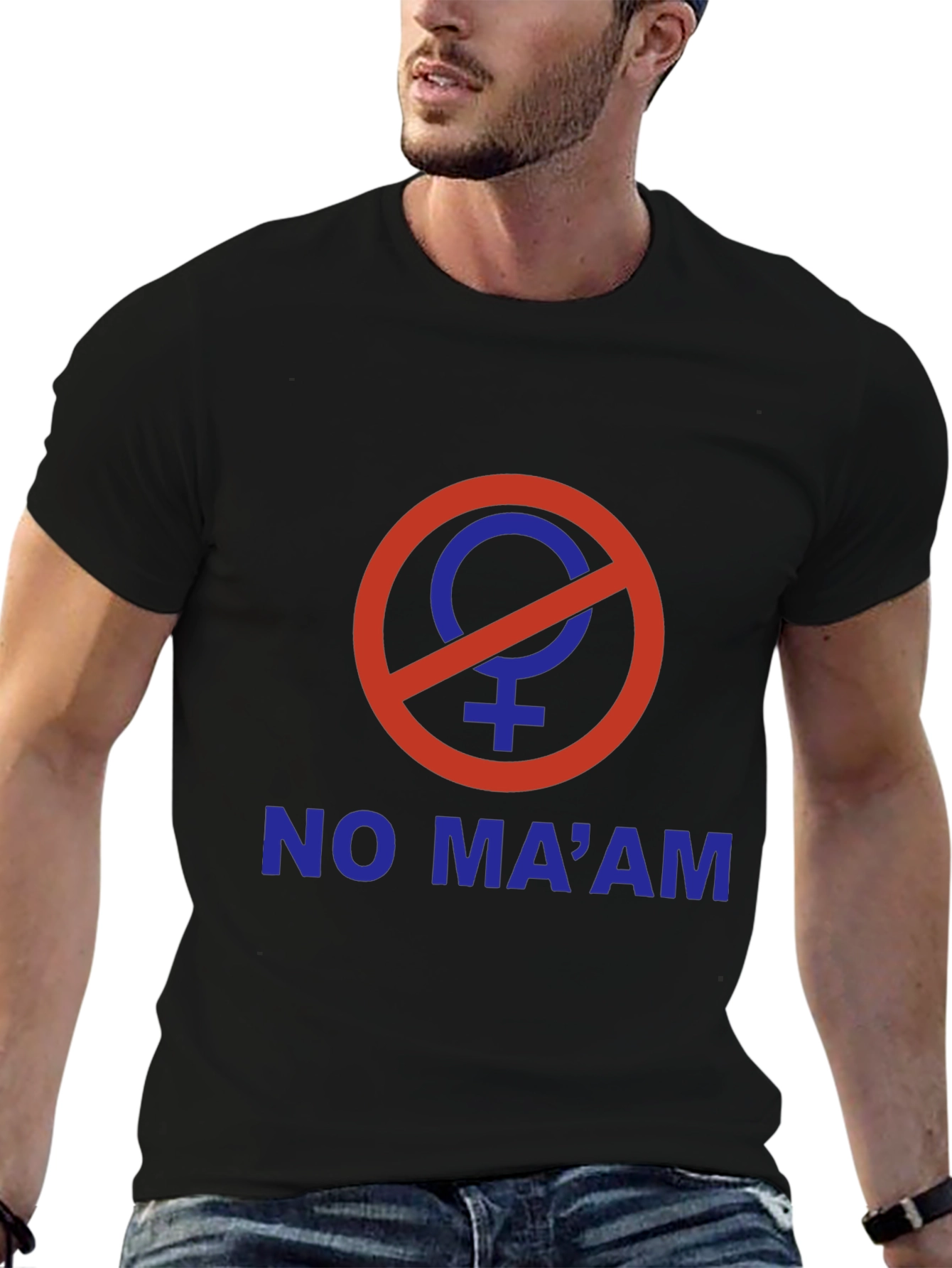 No Maam T-Shirt: Funny Slogan Tee for Men