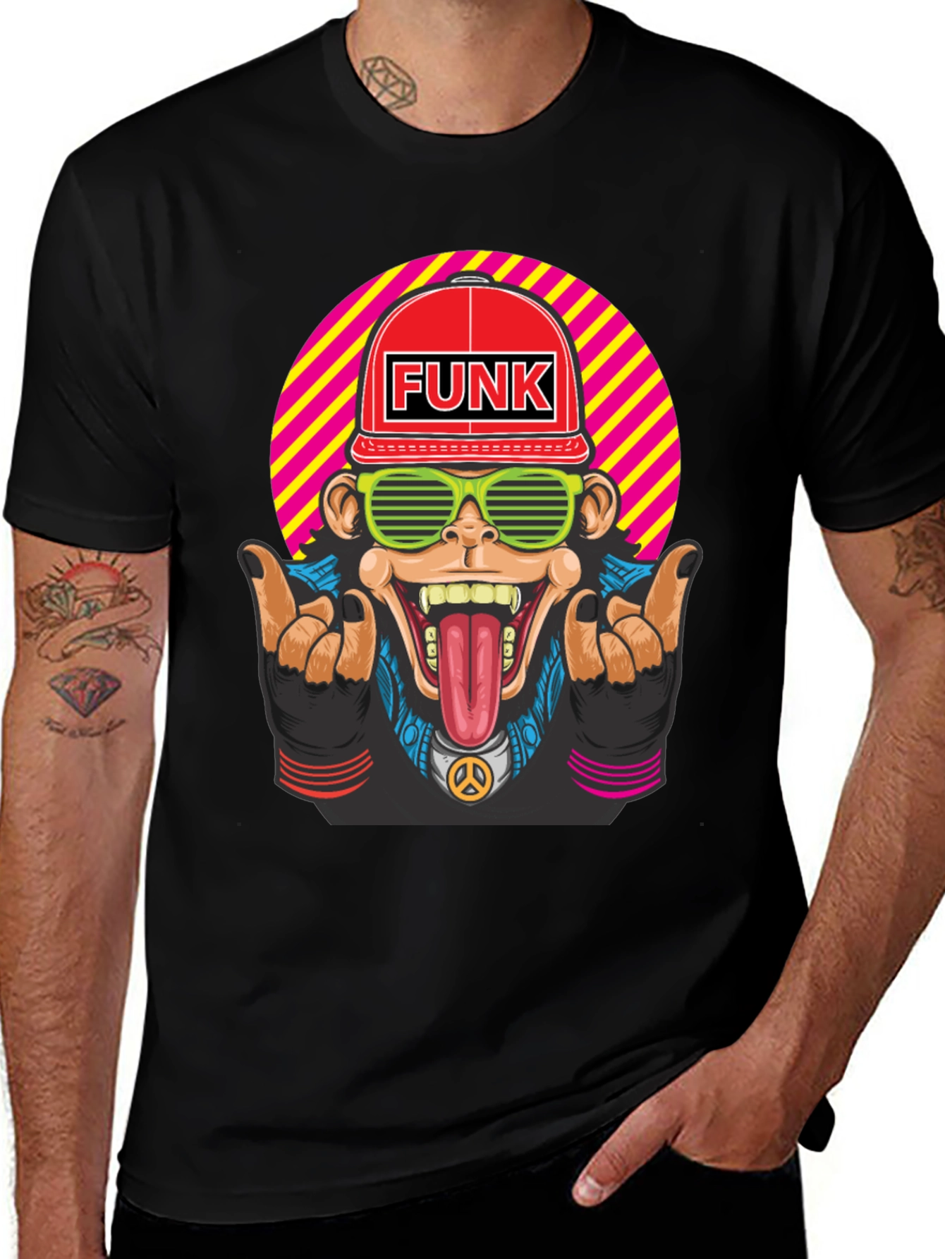 Funky Monkey Graphic T-Shirt - Retro Style