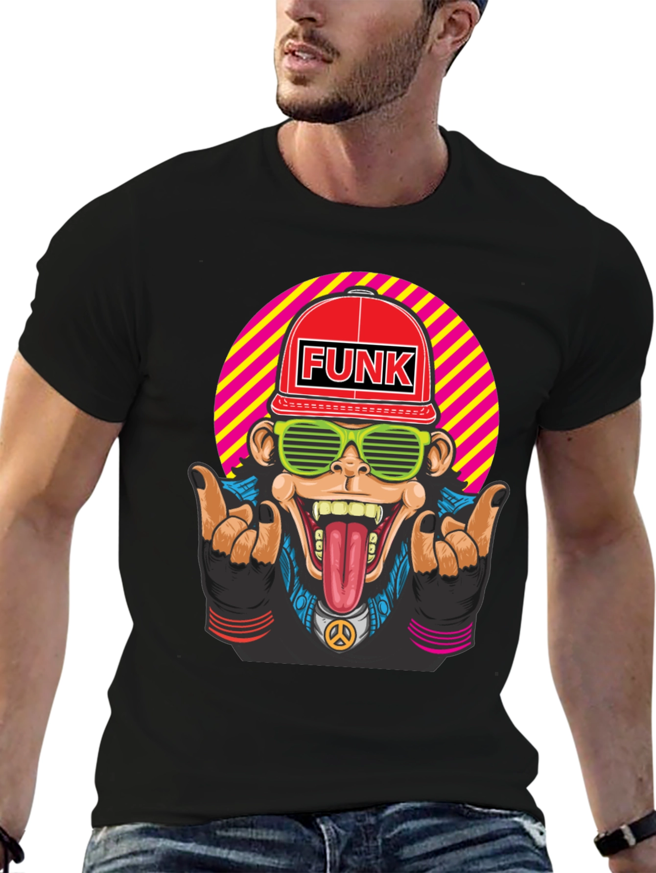 Funky Monkey Graphic T-Shirt - Retro Style