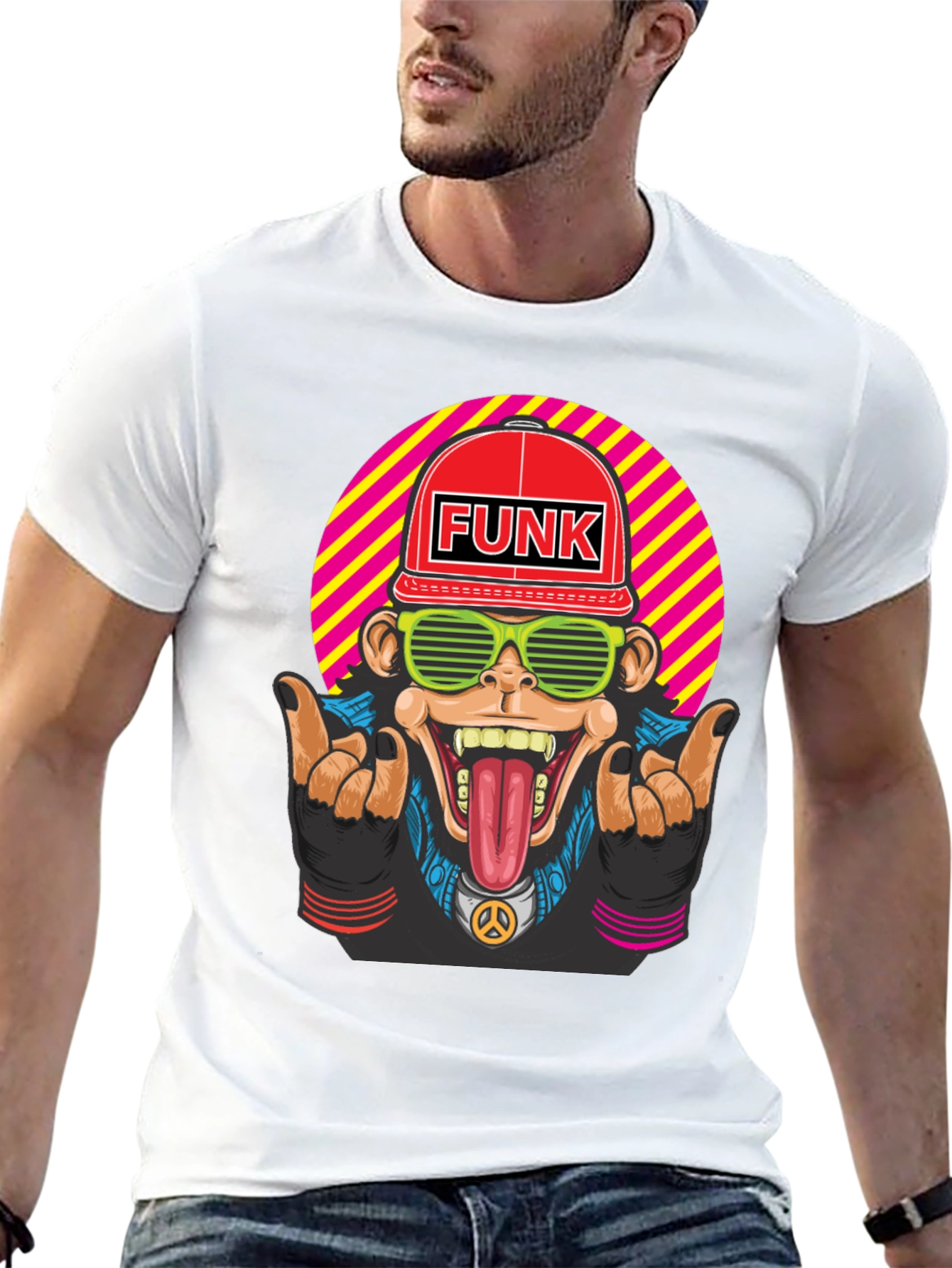 Funky Monkey Graphic T-Shirt - Retro Style