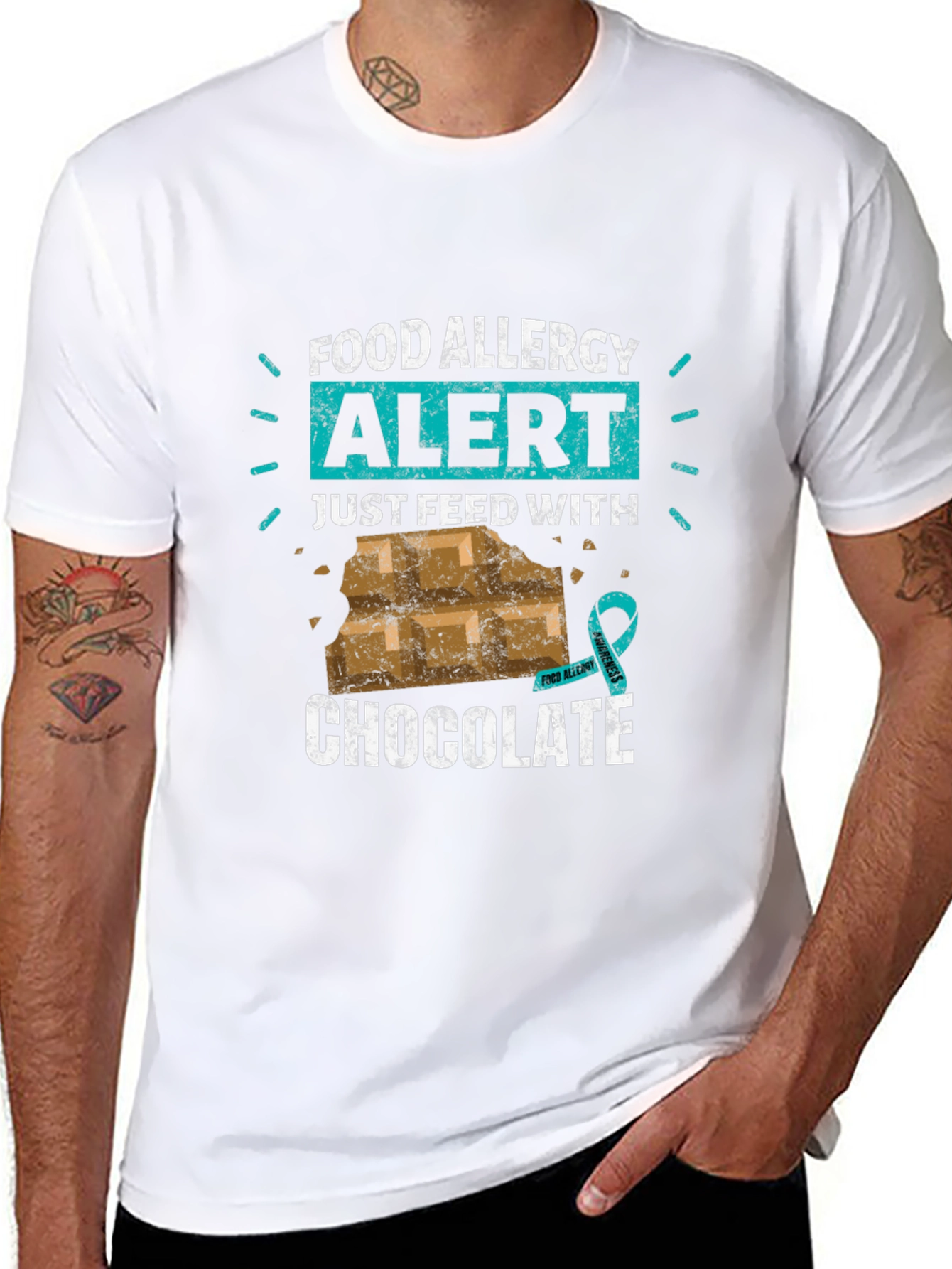 Food Allergy Alert: Just Feed With Chocolate T-Shirt
