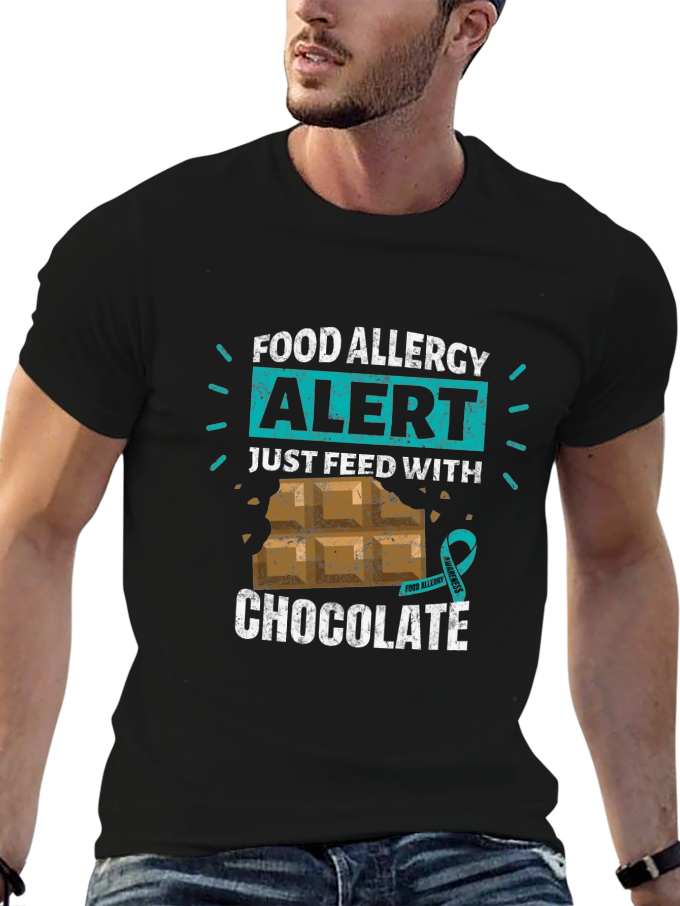 Food Allergy Alert: Just Feed With Chocolate T-Shirt