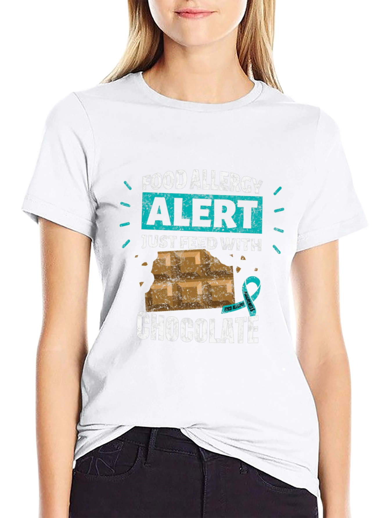 Food Allergy Alert: Just Feed With Chocolate T-Shirt