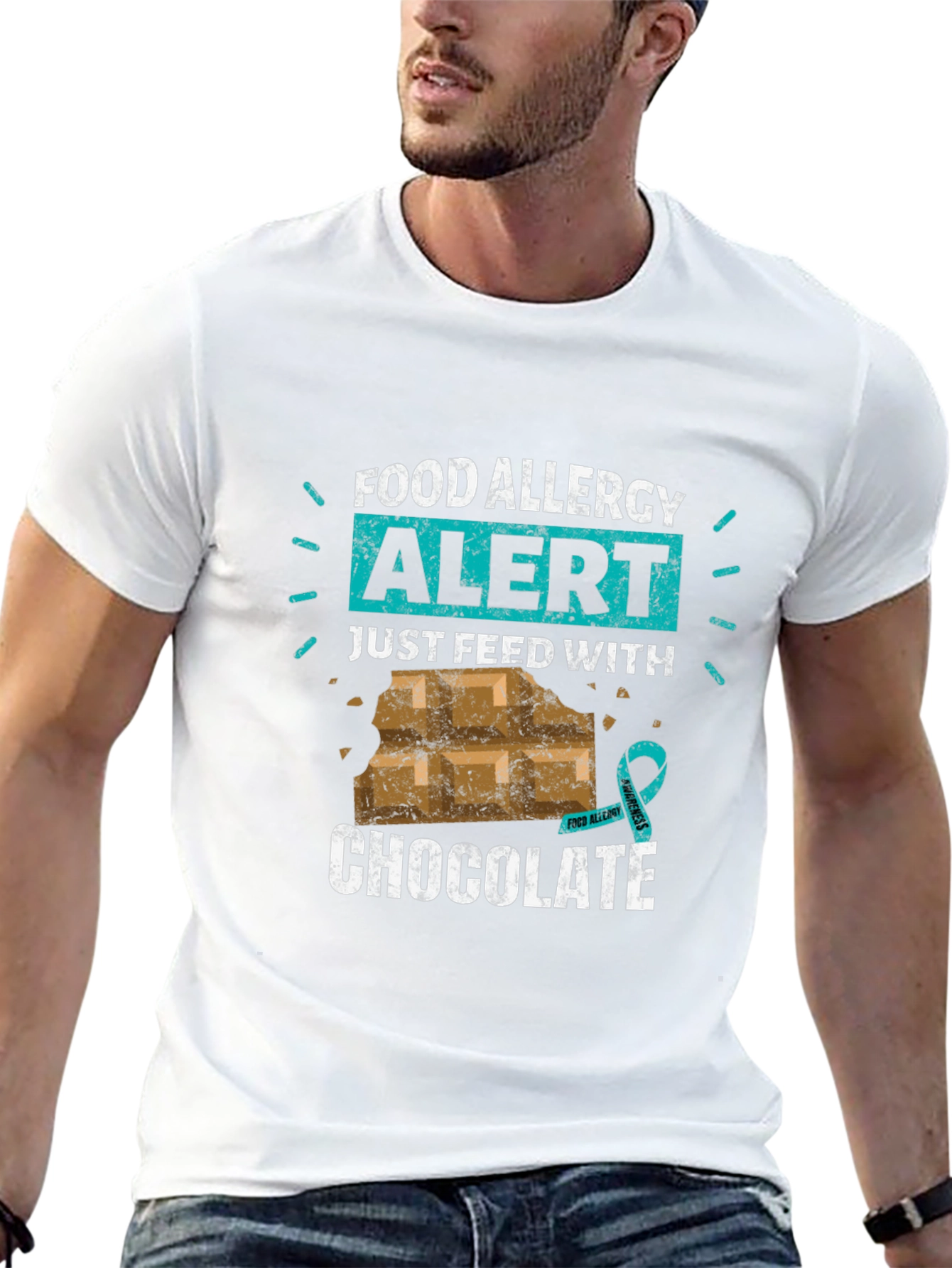 Food Allergy Alert: Just Feed With Chocolate T-Shirt