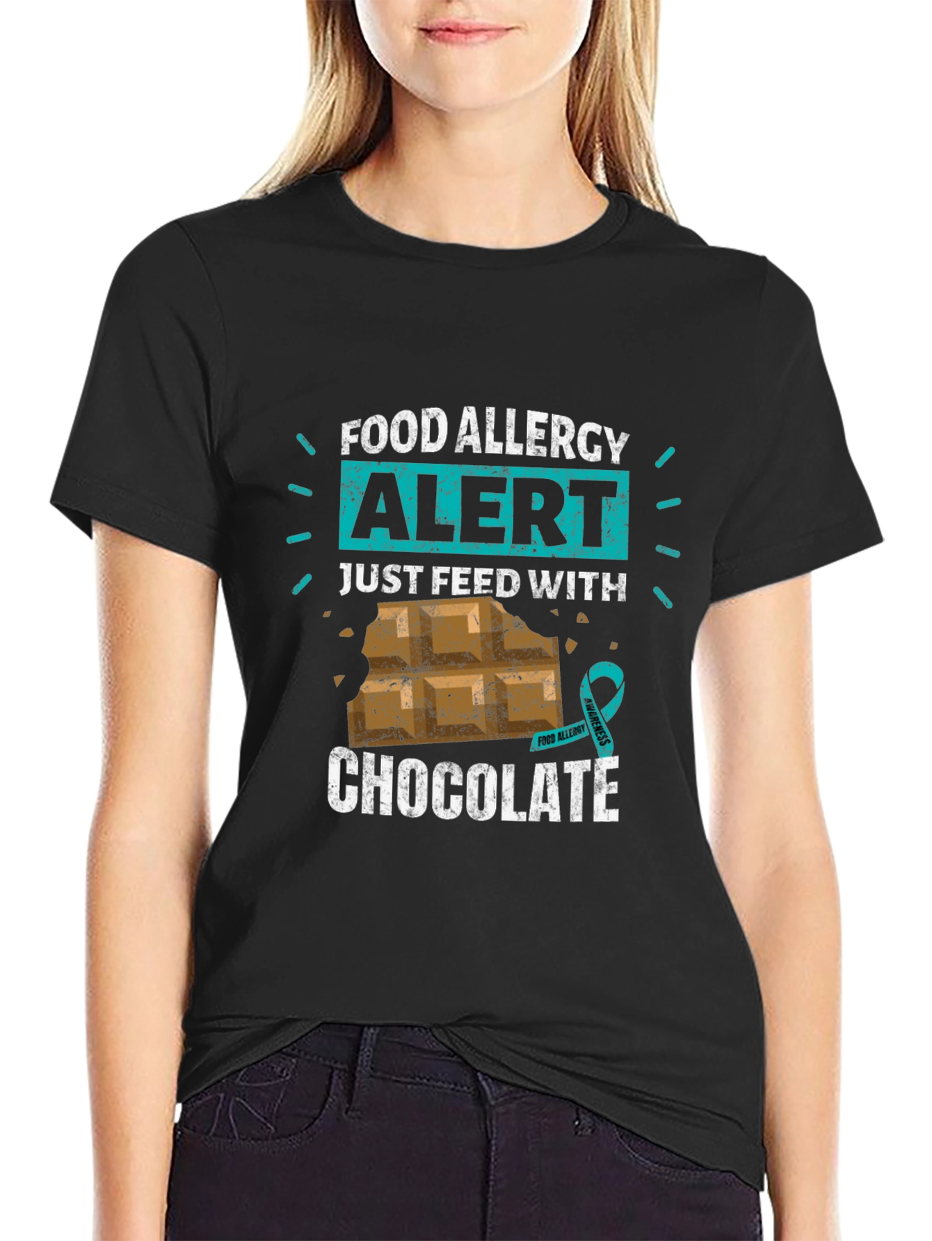 Food Allergy Alert: Just Feed With Chocolate T-Shirt