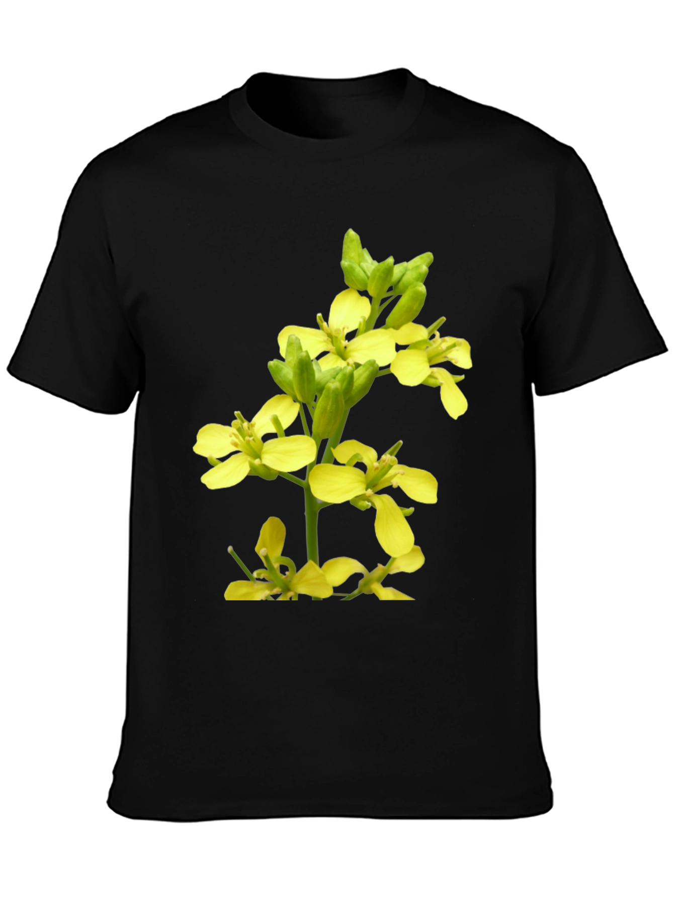 Floral Print T-Shirt - Mustard Flower Graphic Tee