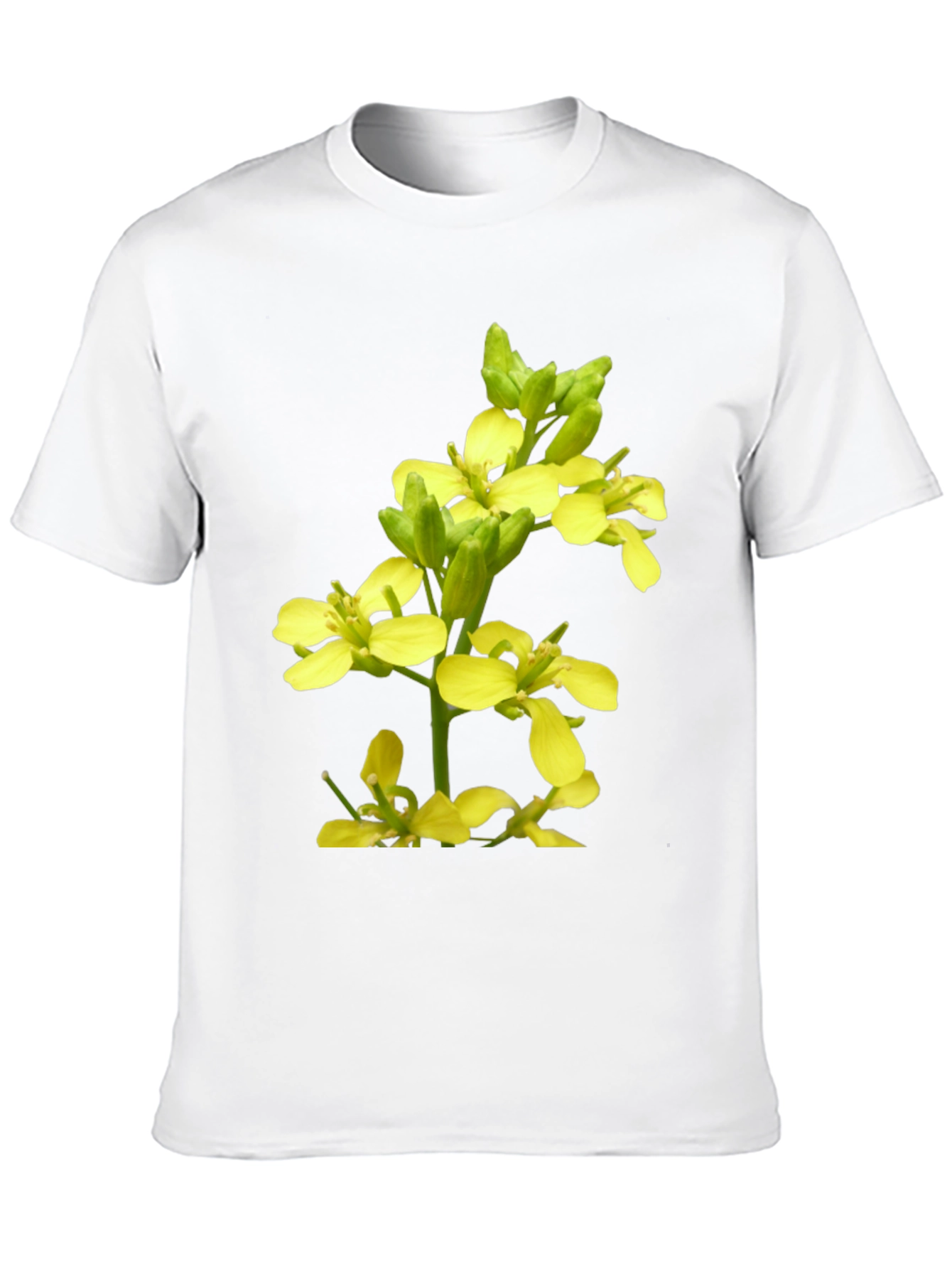 Floral Print T-Shirt - Mustard Flower Graphic Tee