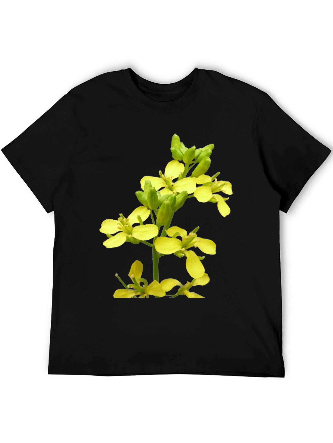 Floral Print T-Shirt - Mustard Flower Graphic Tee