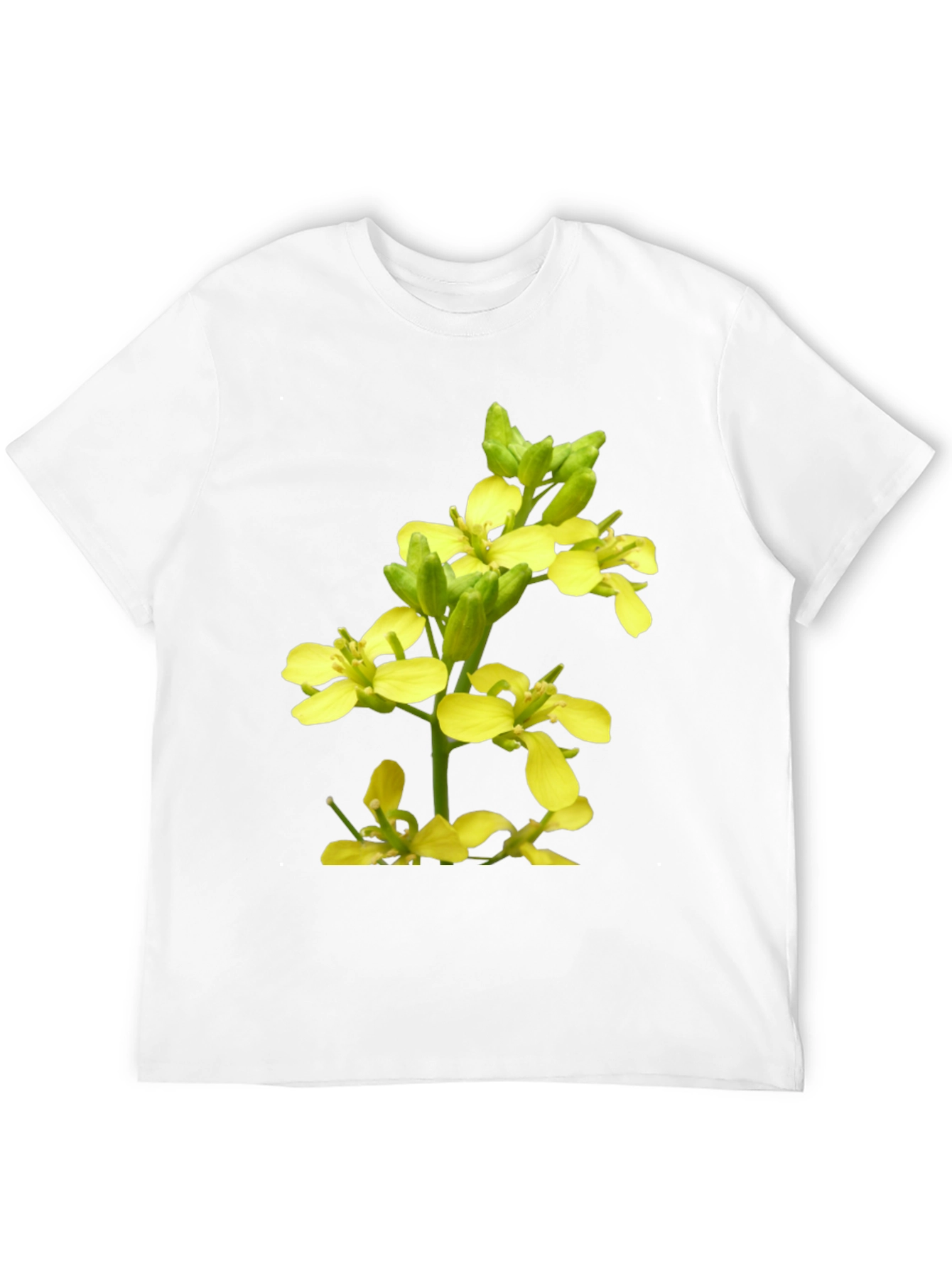 Floral Print T-Shirt - Mustard Flower Graphic Tee