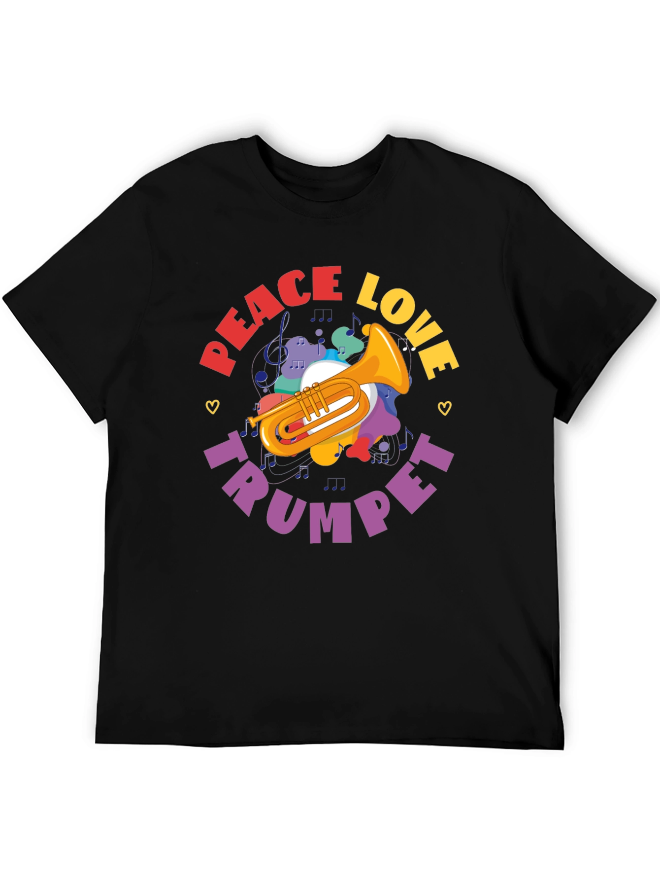 Peace Love Trumpet Graphic T-Shirt