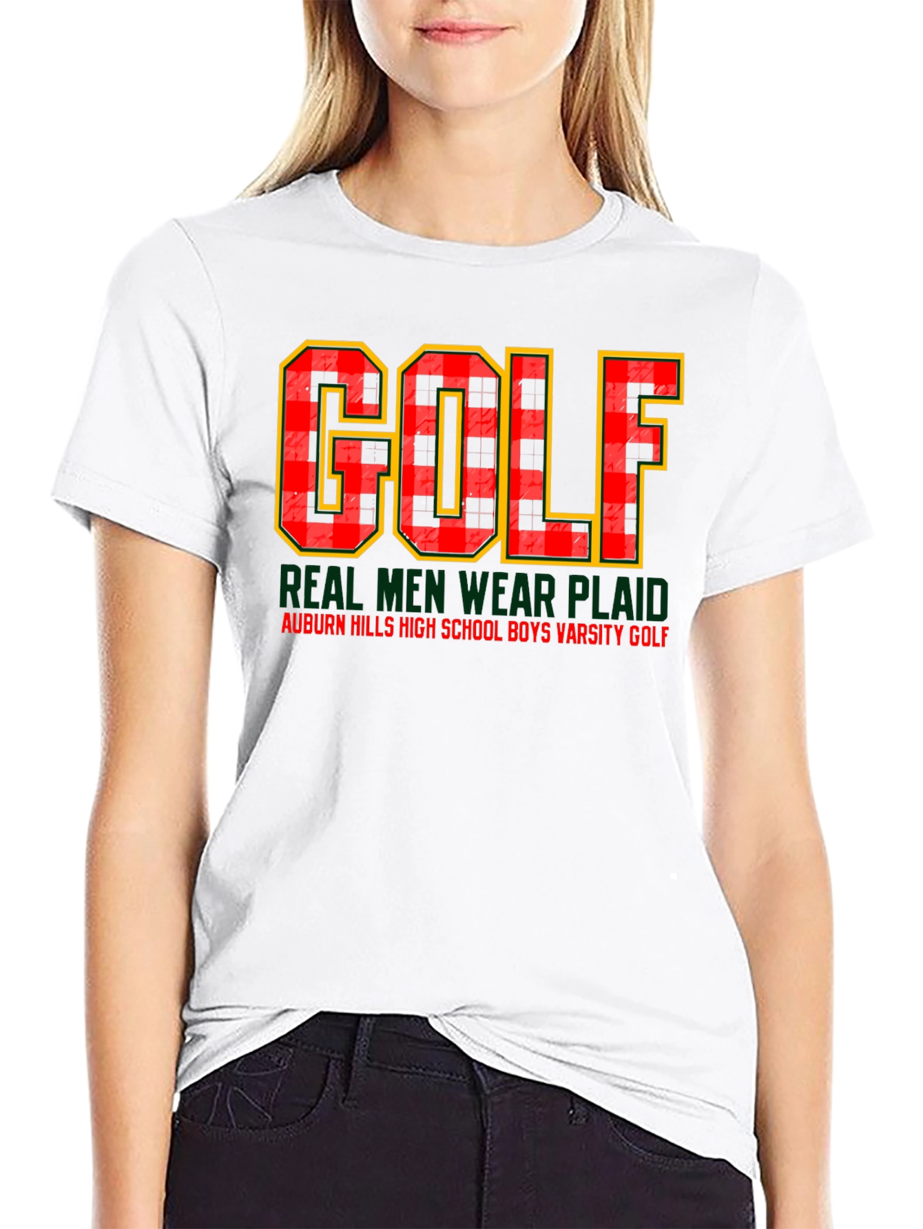 Plaid Golf Varsity T-Shirt - Real Men Wear Plaid