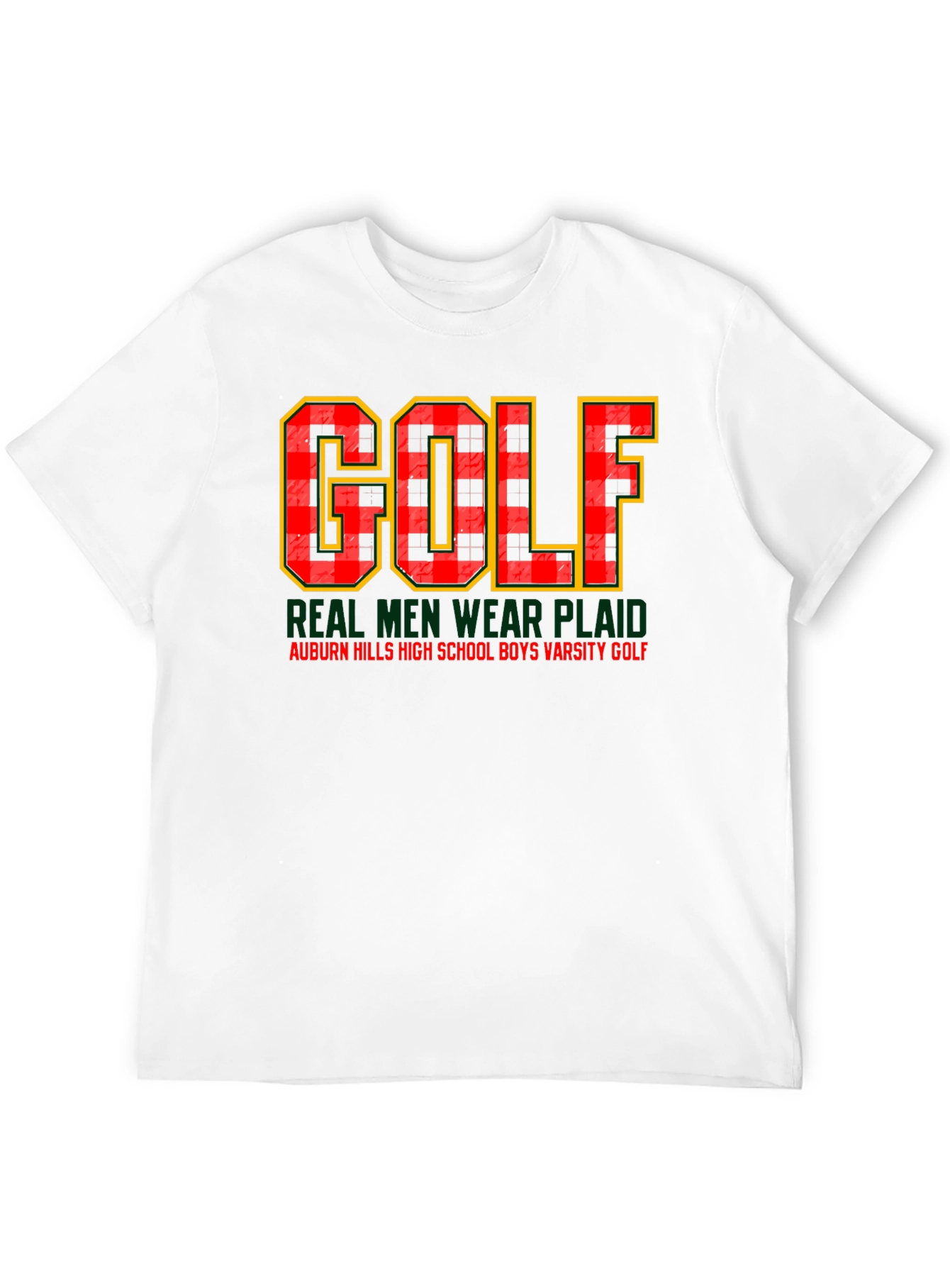 Plaid Golf Varsity T-Shirt - Real Men Wear Plaid