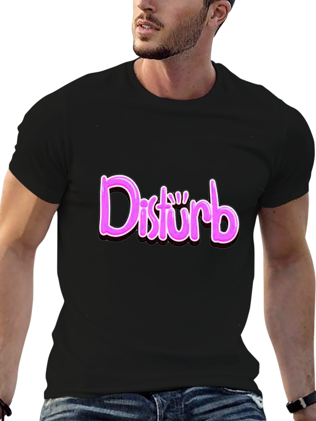Disturb Graphic Print T-Shirt - Trendy Casual Wear