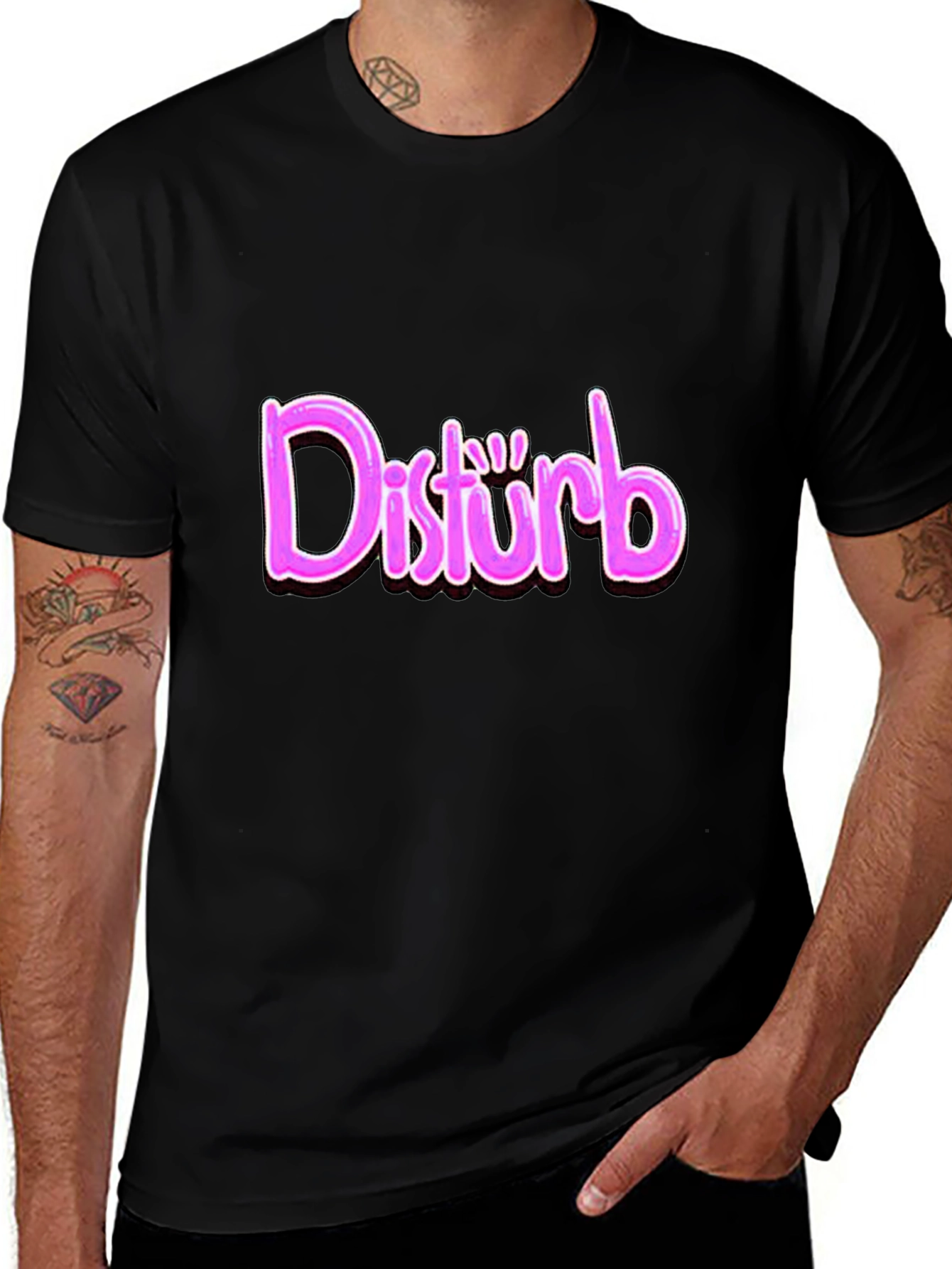 Disturb Graphic Print T-Shirt - Trendy Casual Wear