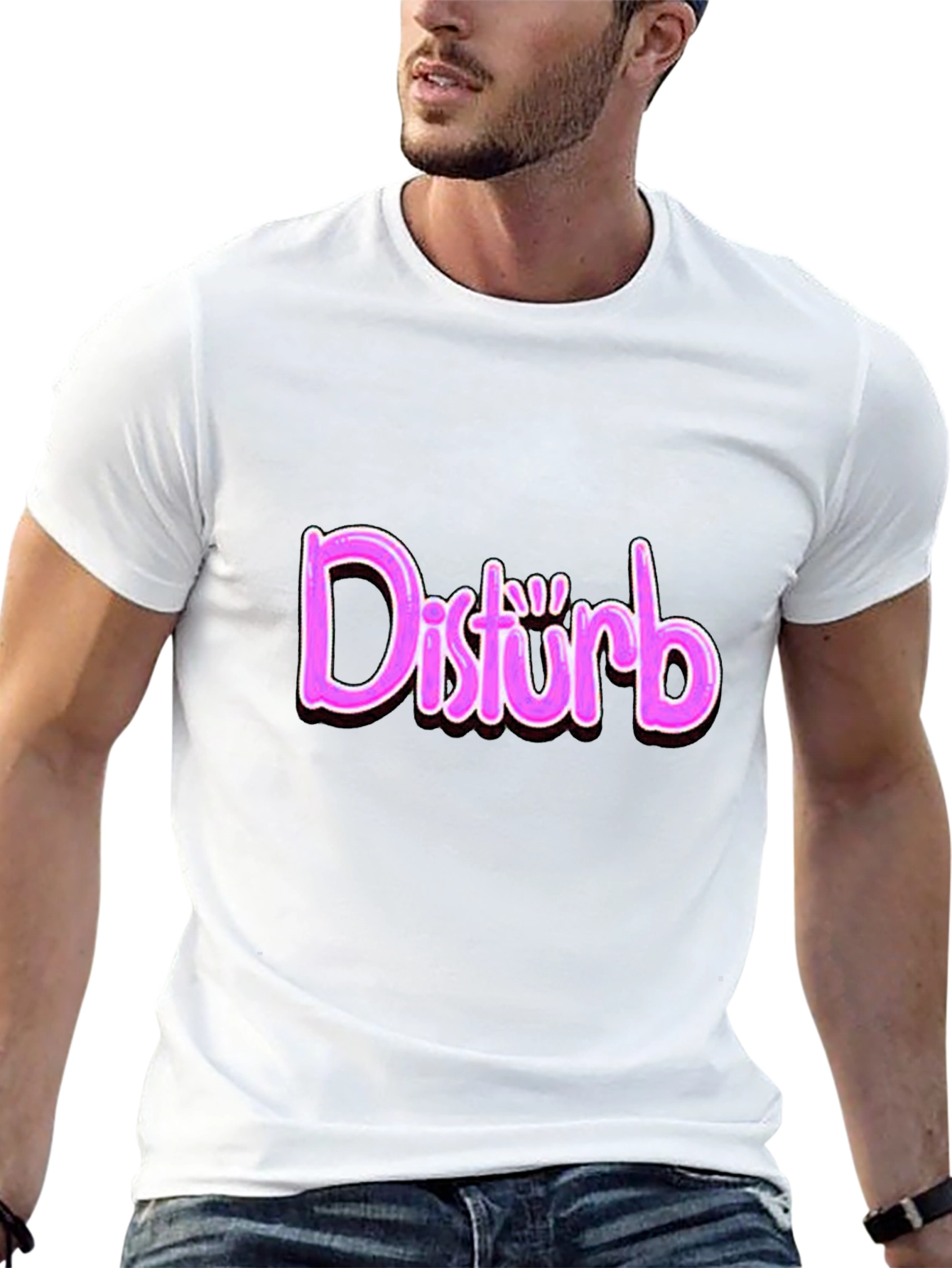 Disturb Graphic Print T-Shirt - Trendy Casual Wear