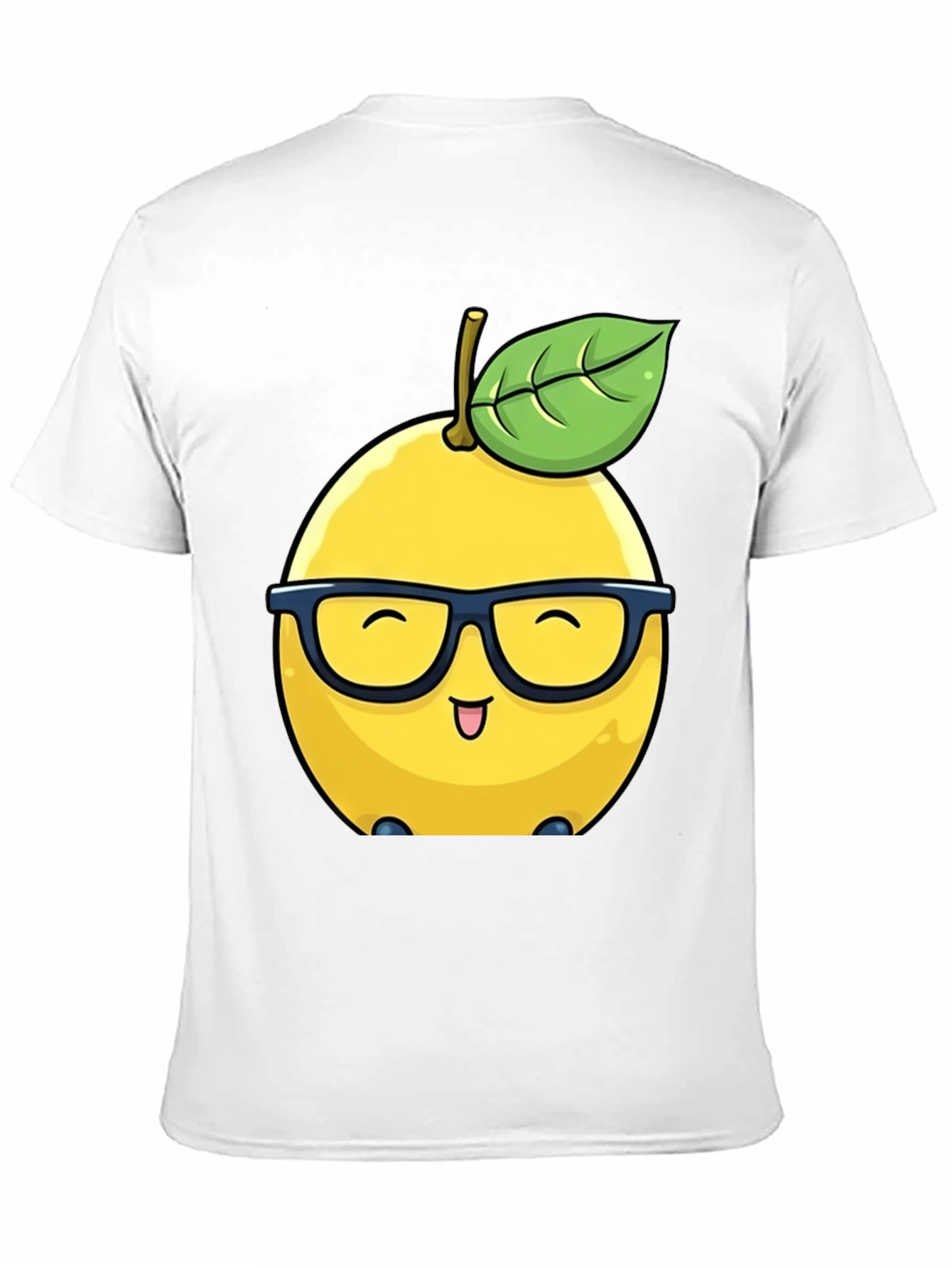 Funny Lemon with Glasses Black T-Shirt